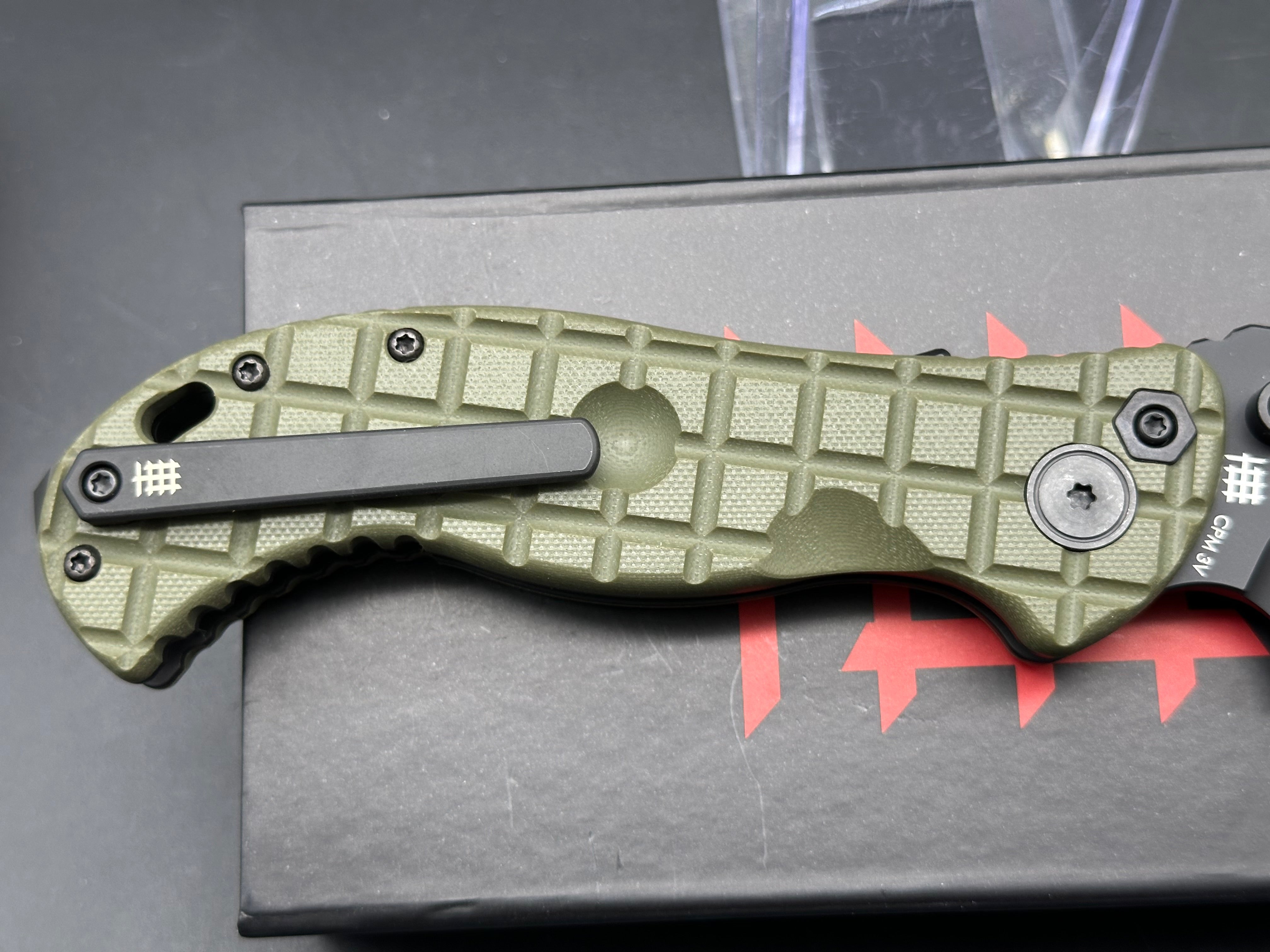 Halfbreed Blades LBF 01 Large Bush Folder Gen 2 - Green G10 Scales with CPM 3V Steel Blade - Outdoor Survival, Camping, Hunting, EDC Knife