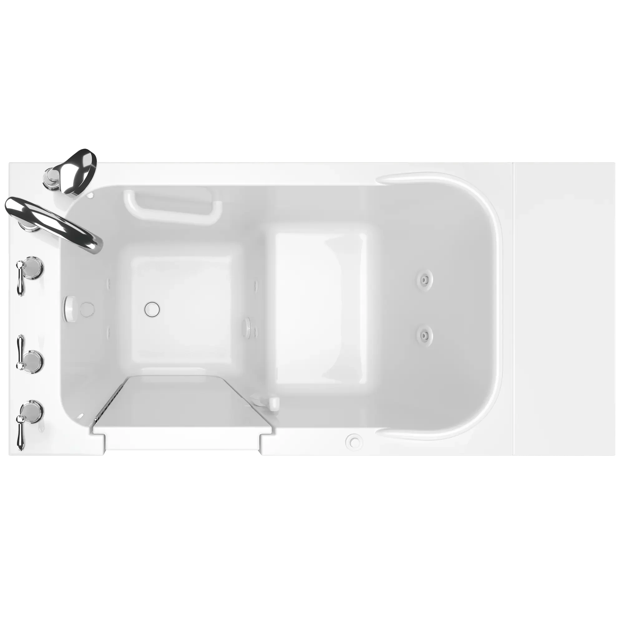 48 x 28 Inch Gelcoat Walk-In Bathtub with Whirlpool Jets - Left Hand Drain & Faucet - Ideal for Elderly & Mobility Impaired - ADA Compliant Safety Tub for Home Bathroom