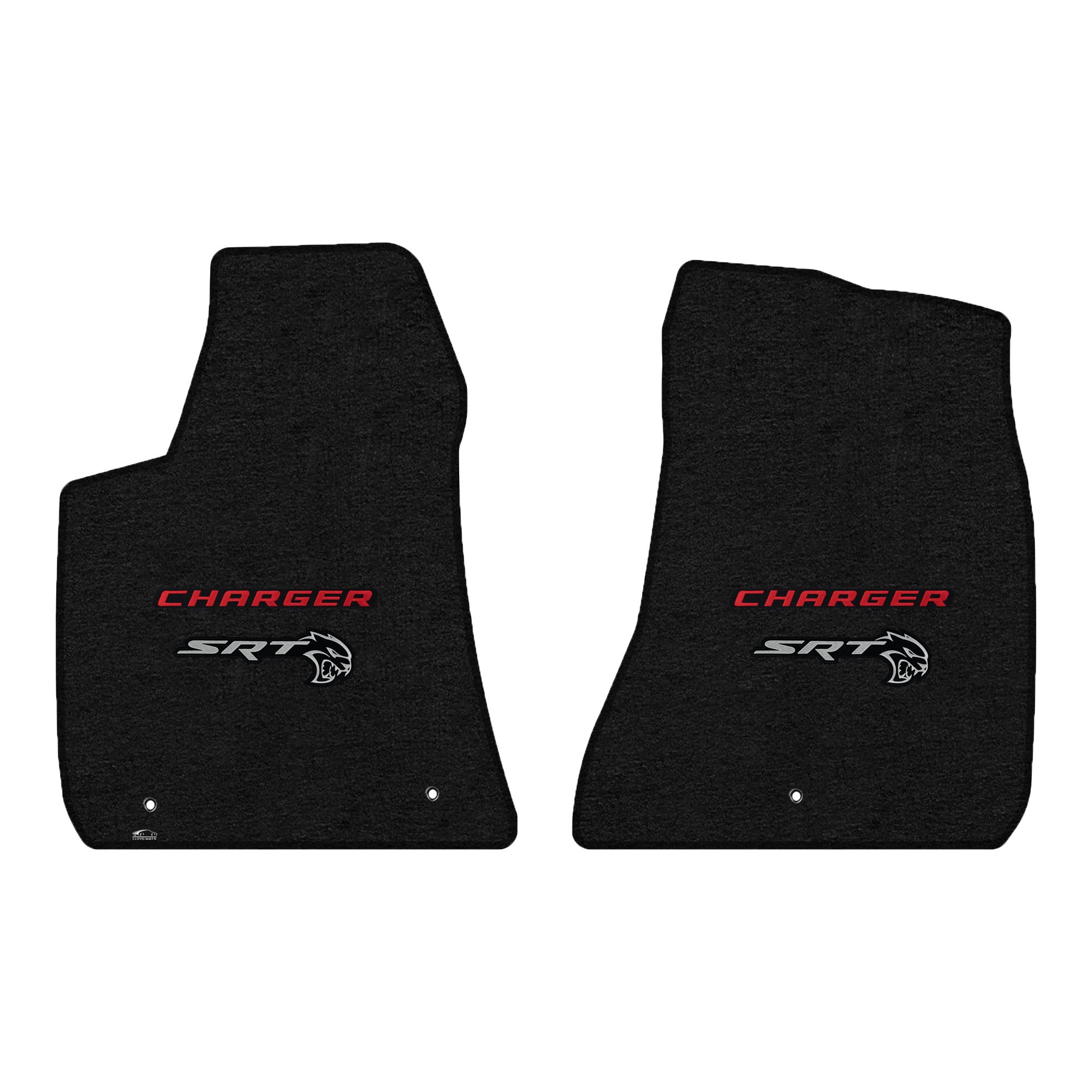 Premium Custom-Fit Carpeted Floor Mats for Dodge Charger RWD 2015-2024 | Luxury Car Floor Liners with SRT Logo (Charcoal Red, 2-Piece Front Set) - Perfect for Daily Commuting & Road Trips