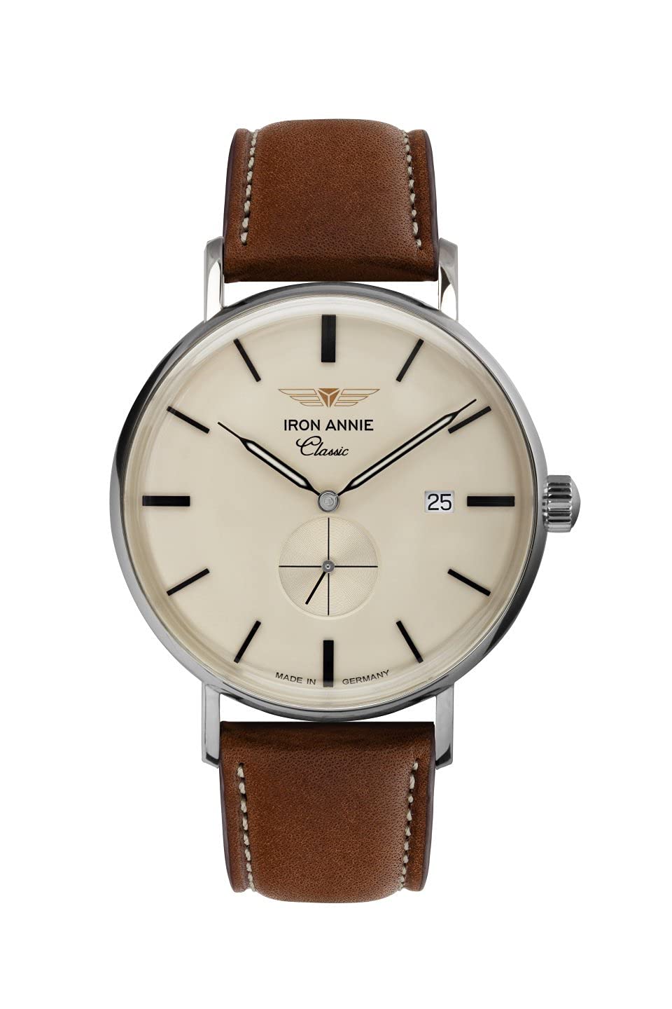 Iron Annie Classic 5938-5 Swiss Quartz Watch with Ronda 6004 Movement - Premium Stainless Steel Timepiece for Men - Perfect for Business, Formal Events & Everyday Wear