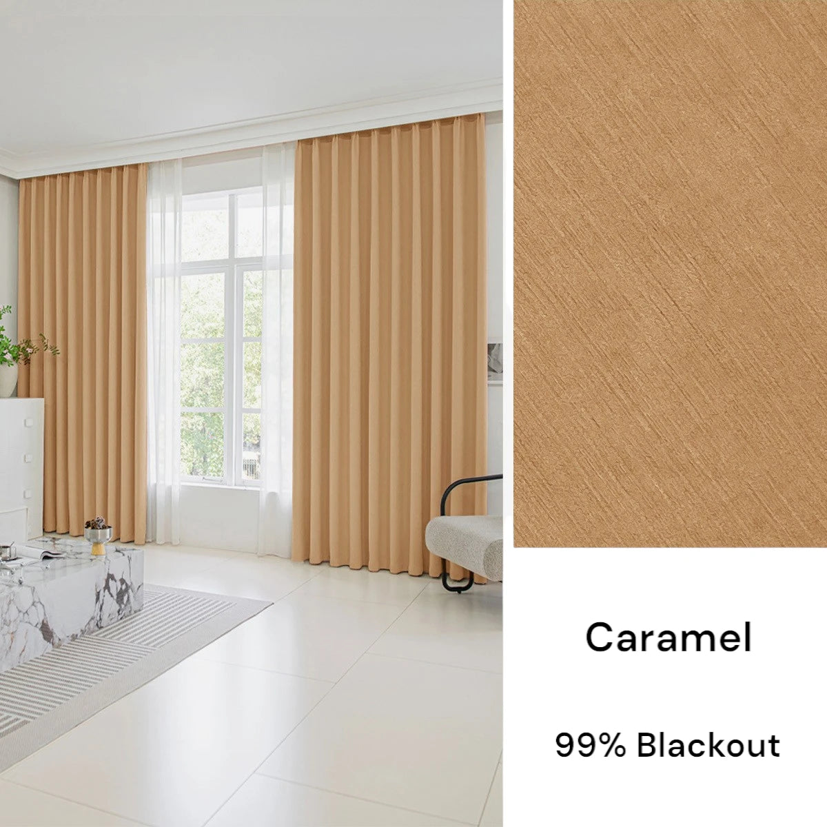 Rachel Textured Chenille Blackout Curtains for Bedroom - Thermal Insulated Noise Reducing Window Drapes, Custom Size Available, Perfect for Nursery, Living Room & Home Theater