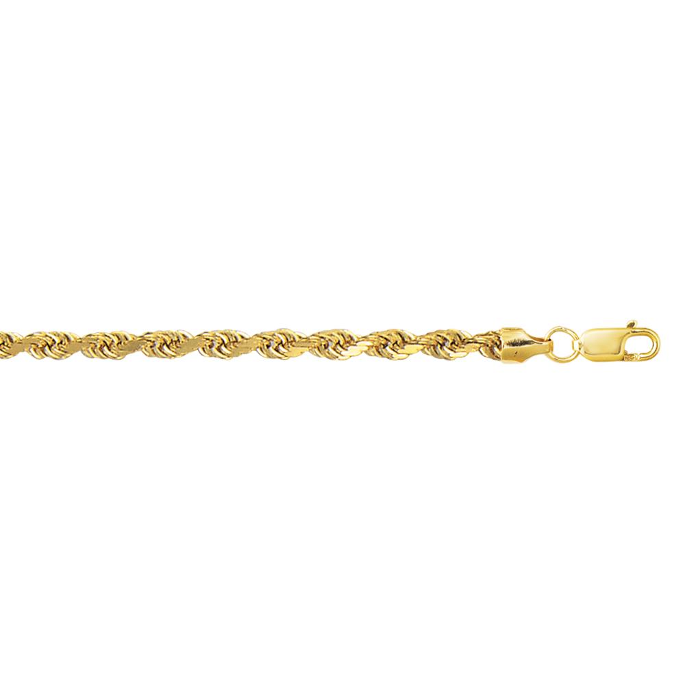 10K Gold 4.0mm Diamond Cut Lite Rope Chain Necklace for Men & Women - Perfect for Everyday Wear, Gifts & Special Occasions