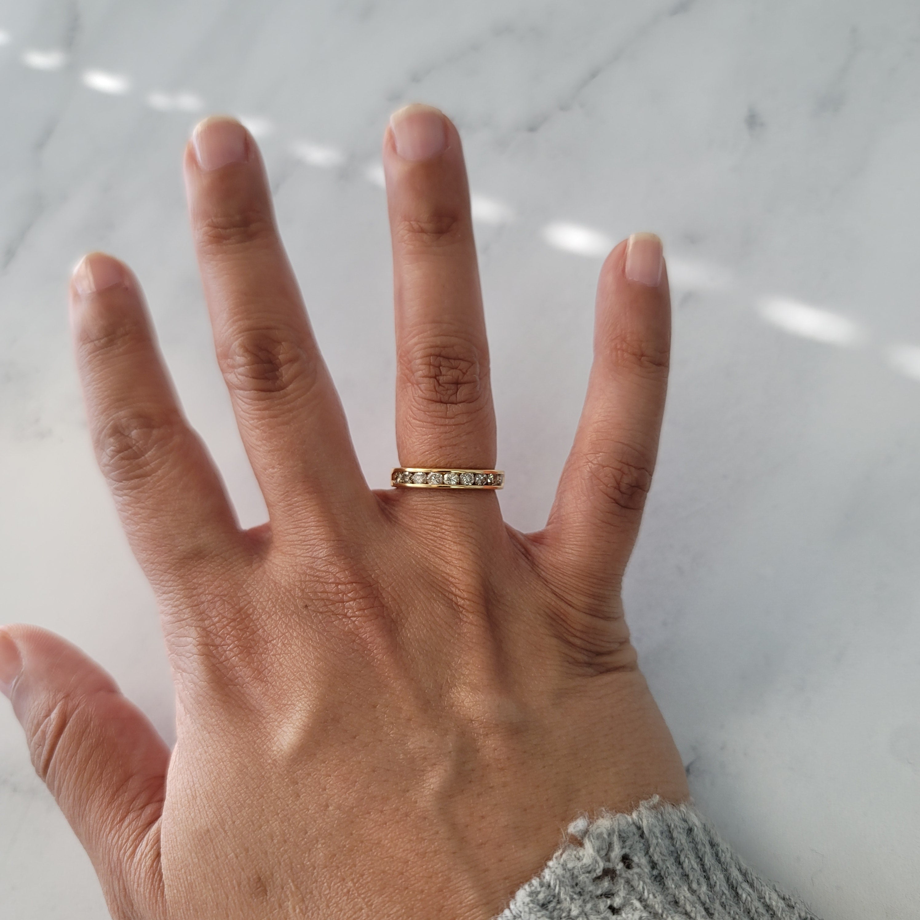 3.5MM Three Quarter Diamond Wedding Band - Elegant Half Eternity Ring for Women, Perfect for Anniversaries, Engagements & Bridal Jewelry Gifts