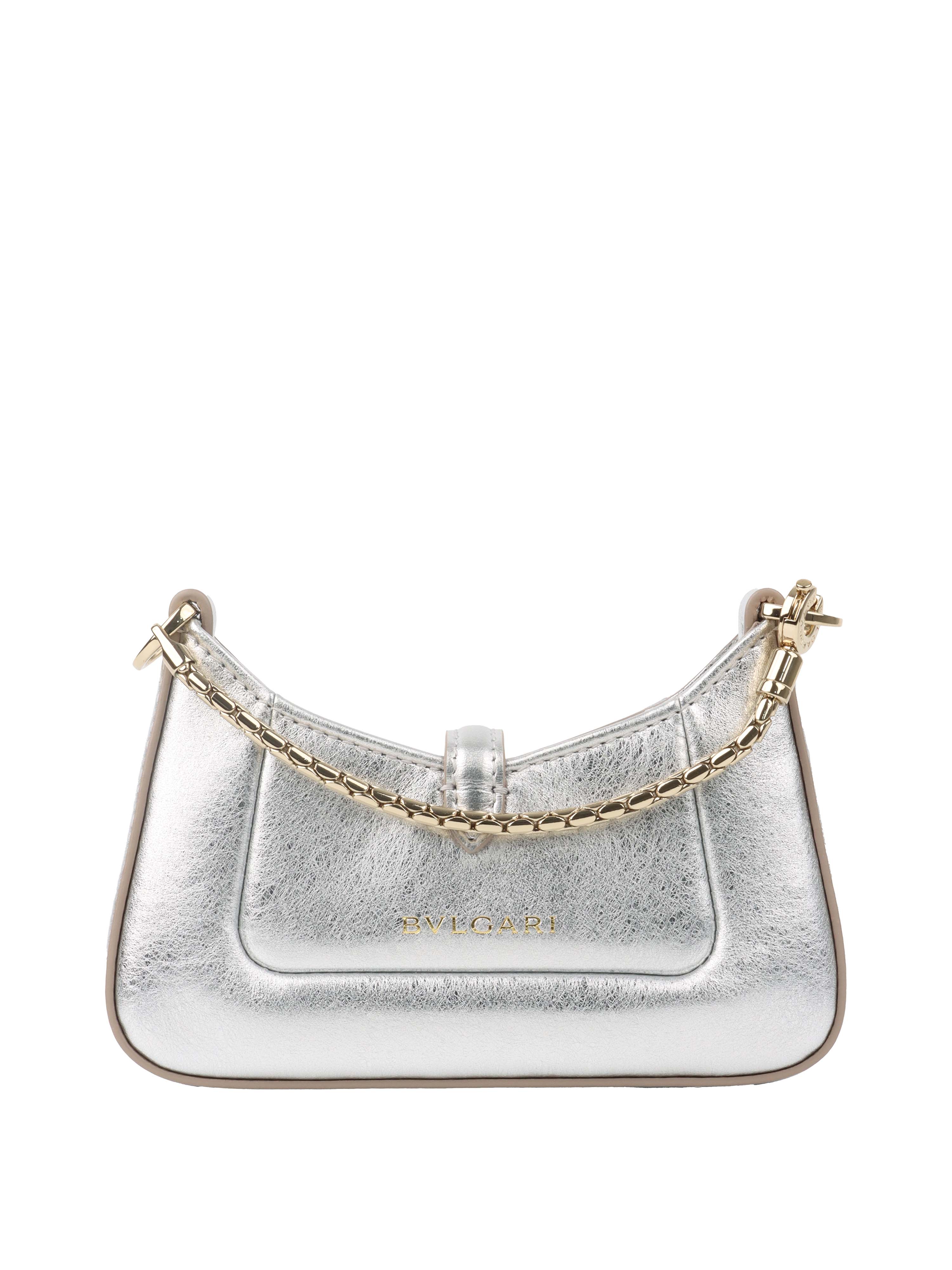 Bvlgari Metallic Silver Mini Serpenti Shoulder Bag - Luxury Designer Crossbody Purse for Women | Perfect for Evening Parties, Date Nights & Special Occasions