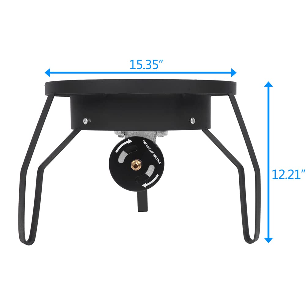 200,000 BTU Heavy Duty Propane Burner Stove with Adjustable 0-20 PSI Regulator & 4ft Hose - Outdoor Cooking, Turkey Frying, Home Brewing - Perfect for Backyard BBQs, Camping & Large Batch Cooking