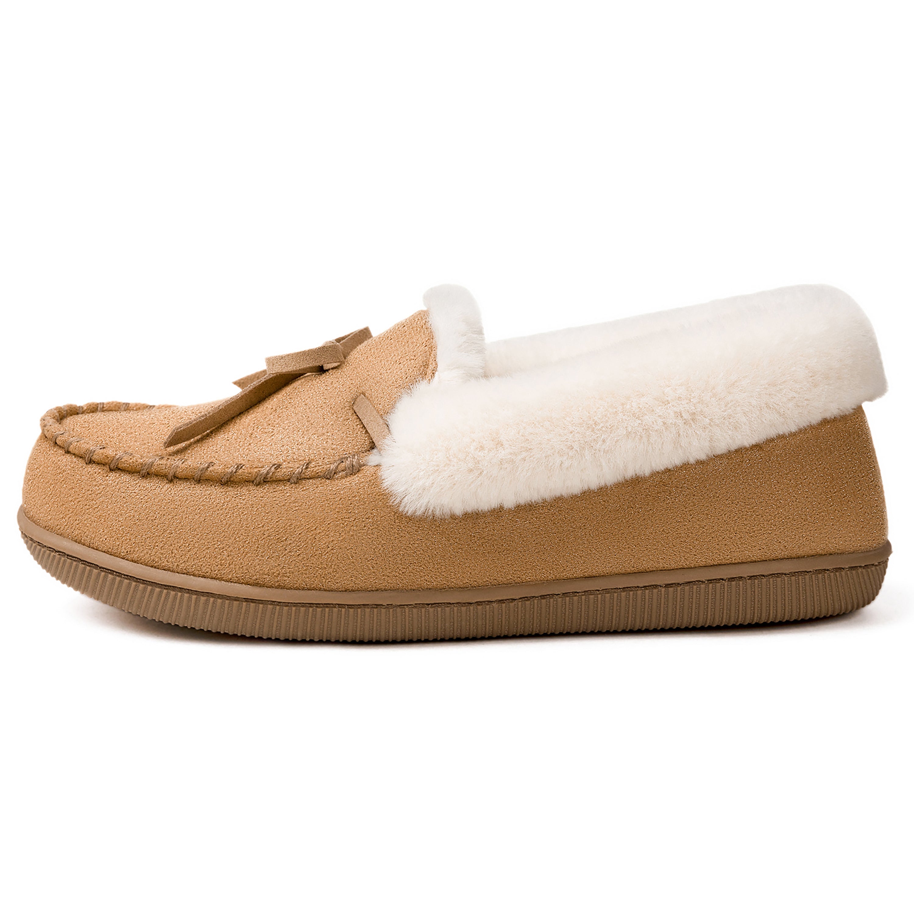 Women's Glittered Moccasin Slippers - Soft Indoor/Outdoor House Shoes with Sparkly Design for Cozy Home Wear & Casual Outings