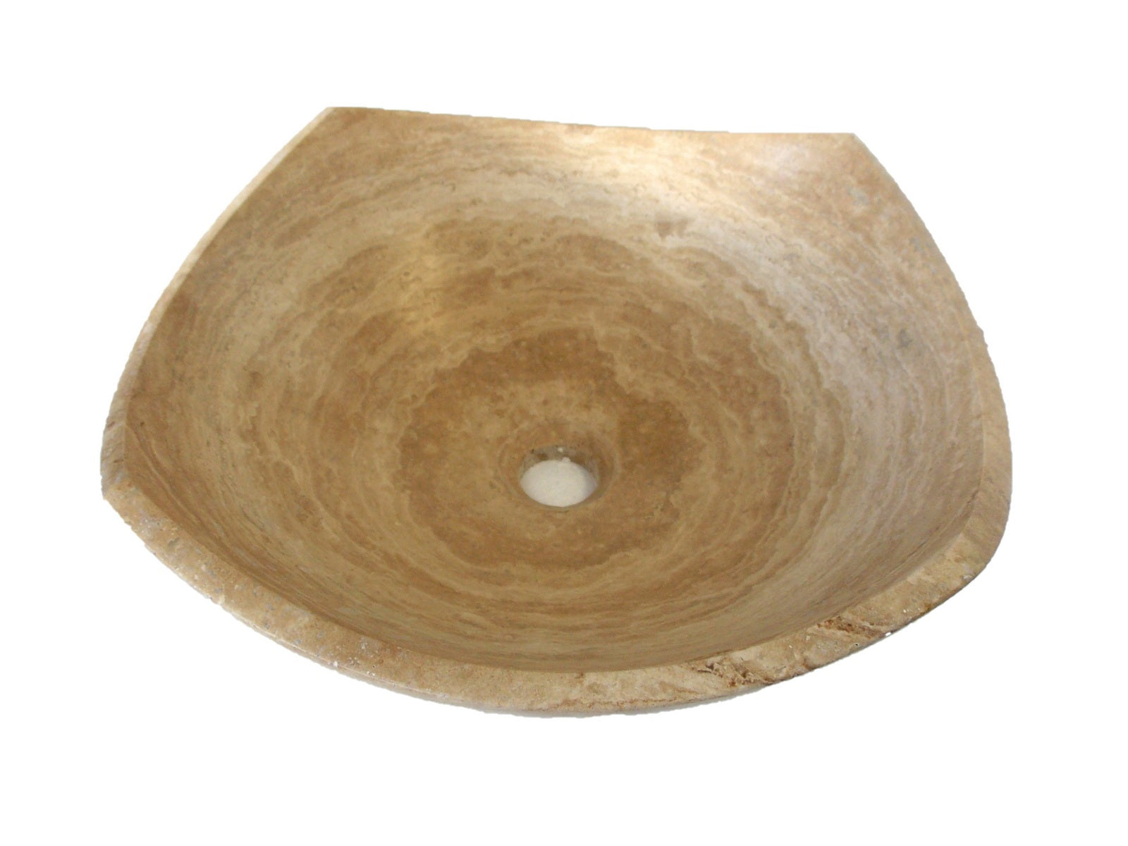 Arched Edges Travertine Vessel Sink - Natural Stone Bathroom Sink for Modern & Rustic Vanities, Farmhouse & Spa Bathroom Decor