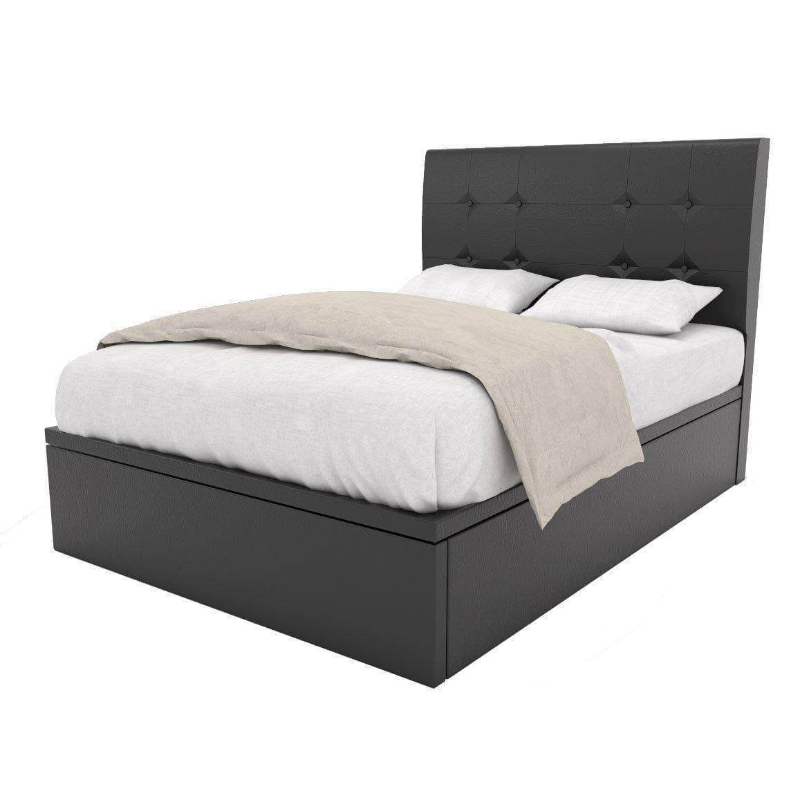 Jaxon Faux Leather Upholstered Storage Platform Bed with Underbed Drawers - Modern Queen Size Bed Frame for Small Space Bedroom, Guest Room & Dorm