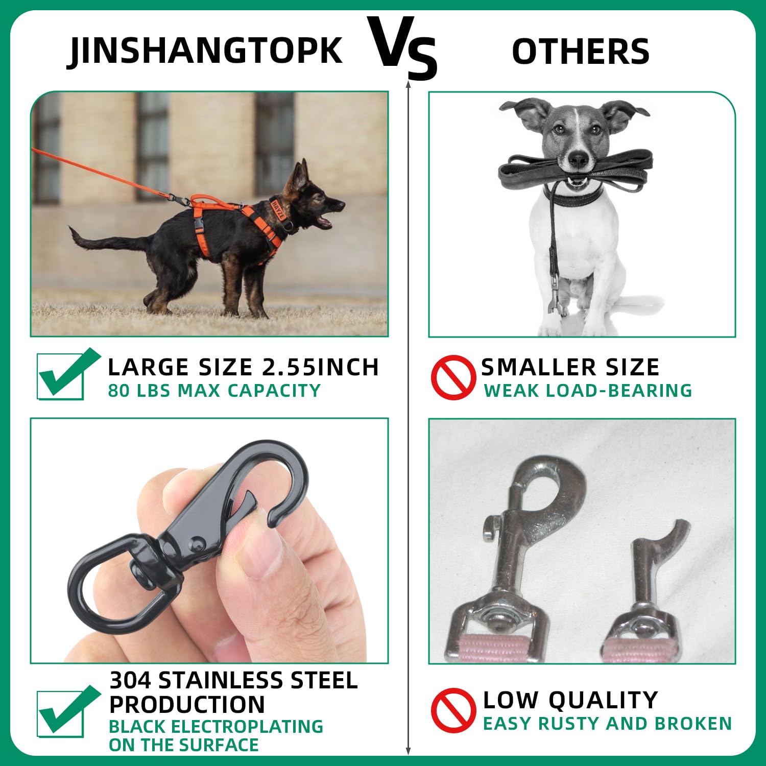 6 Pack Swivel Snap Hooks - 2.57