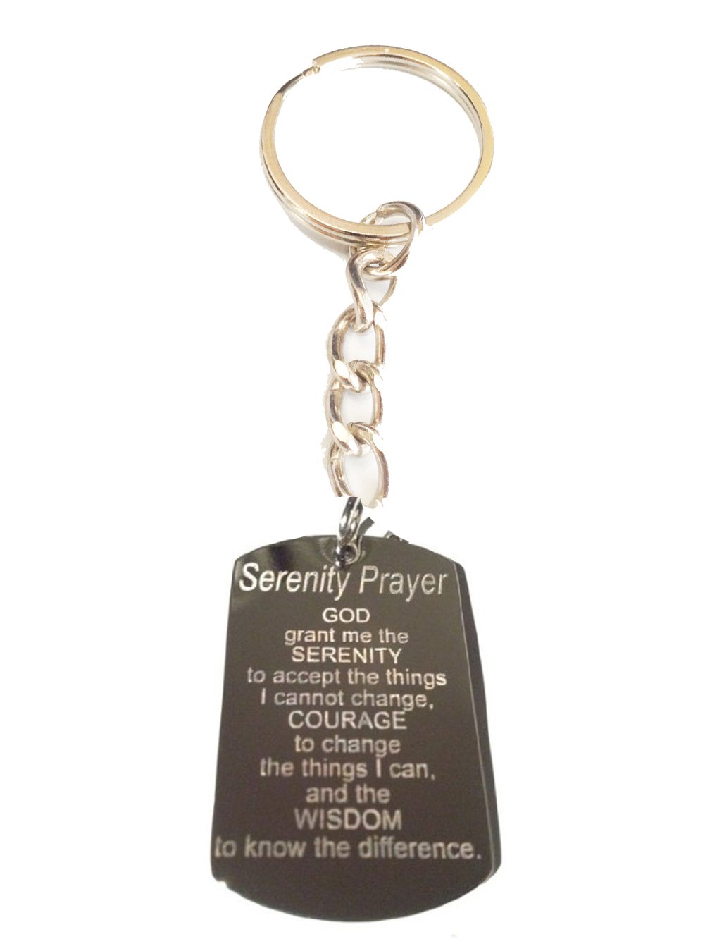 Holy Serenity Prayer Christian Christ Religion Religious Lords Logo - Metal Ring Key Chain Keychain for Faithful Gifts & Daily Devotion