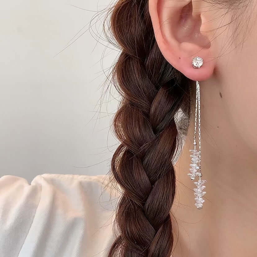 Elegant Clear Quartz Dangle Chandelier Earrings for Women | A2748 | Perfect for Weddings, Parties & Special Occasions