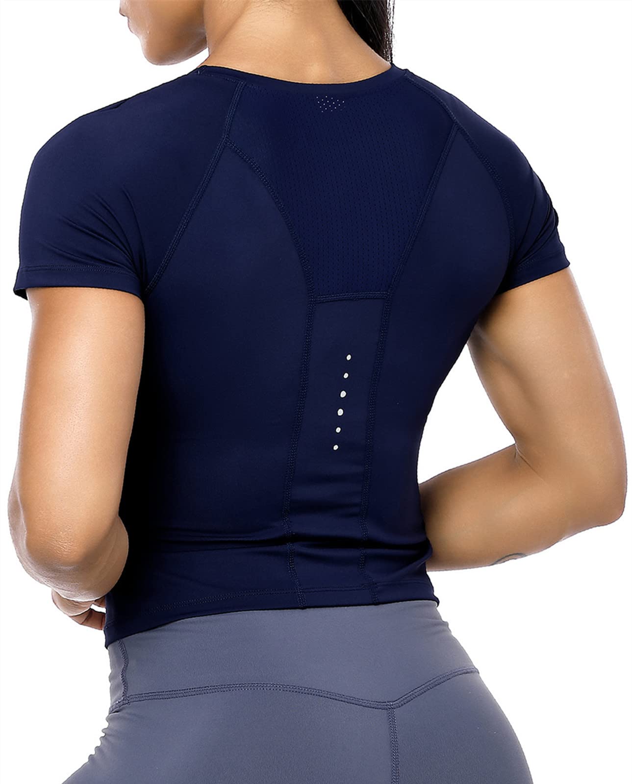 Women's Workout Crop Tops - Short Sleeve Athletic Shirts for Running, Gym & Yoga | Breathable Exercise Tops for Fitness, Training & Active Lifestyle