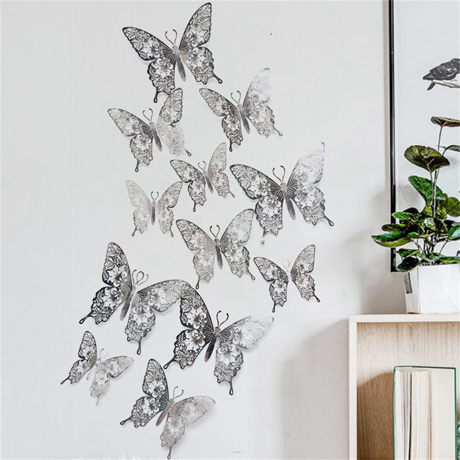 3D Colorful Butterfly Wall Stickers - Creative Home Decor for Living Room & Bedroom - Peel and Stick Wall Art - Perfect for Nursery, Kids Room, and Office Decoration