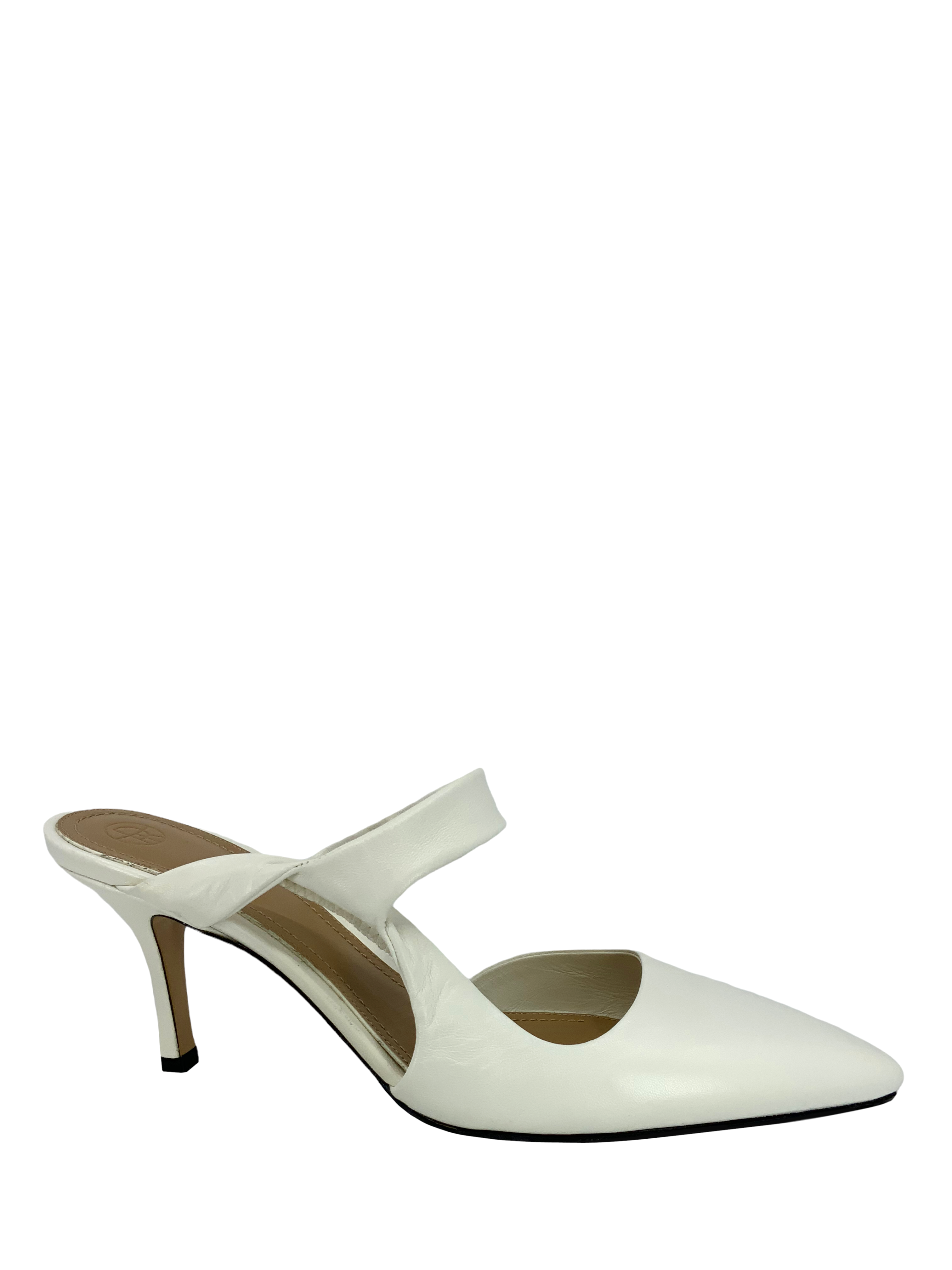 The Row Gala Twist Leather Mule Pumps Women's Size 6.5 - Comfortable Slip-On Shoes for Office, Party & Evening Wear