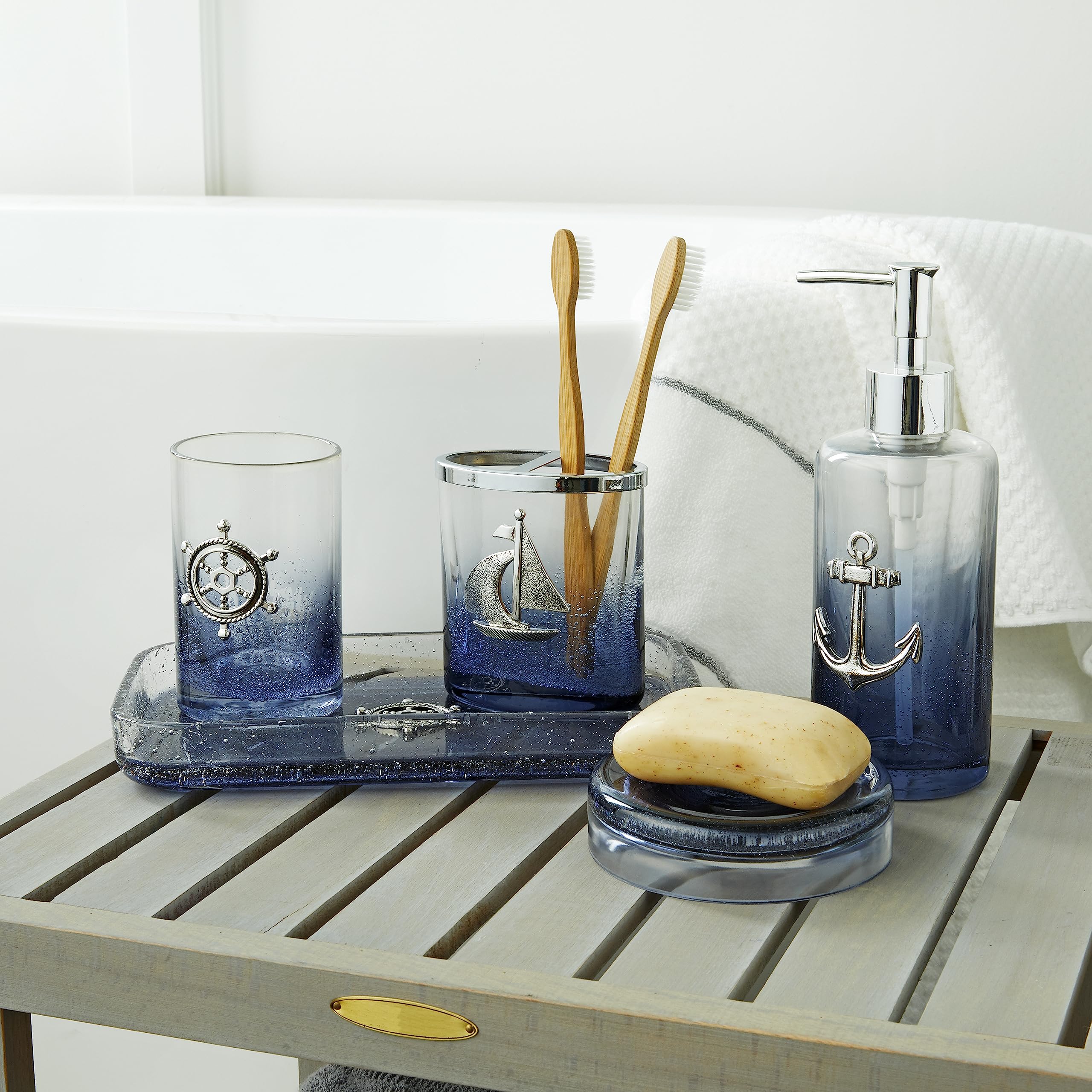 SKL Home Anchors Soap Dish - Bathroom & Kitchen Organizer
