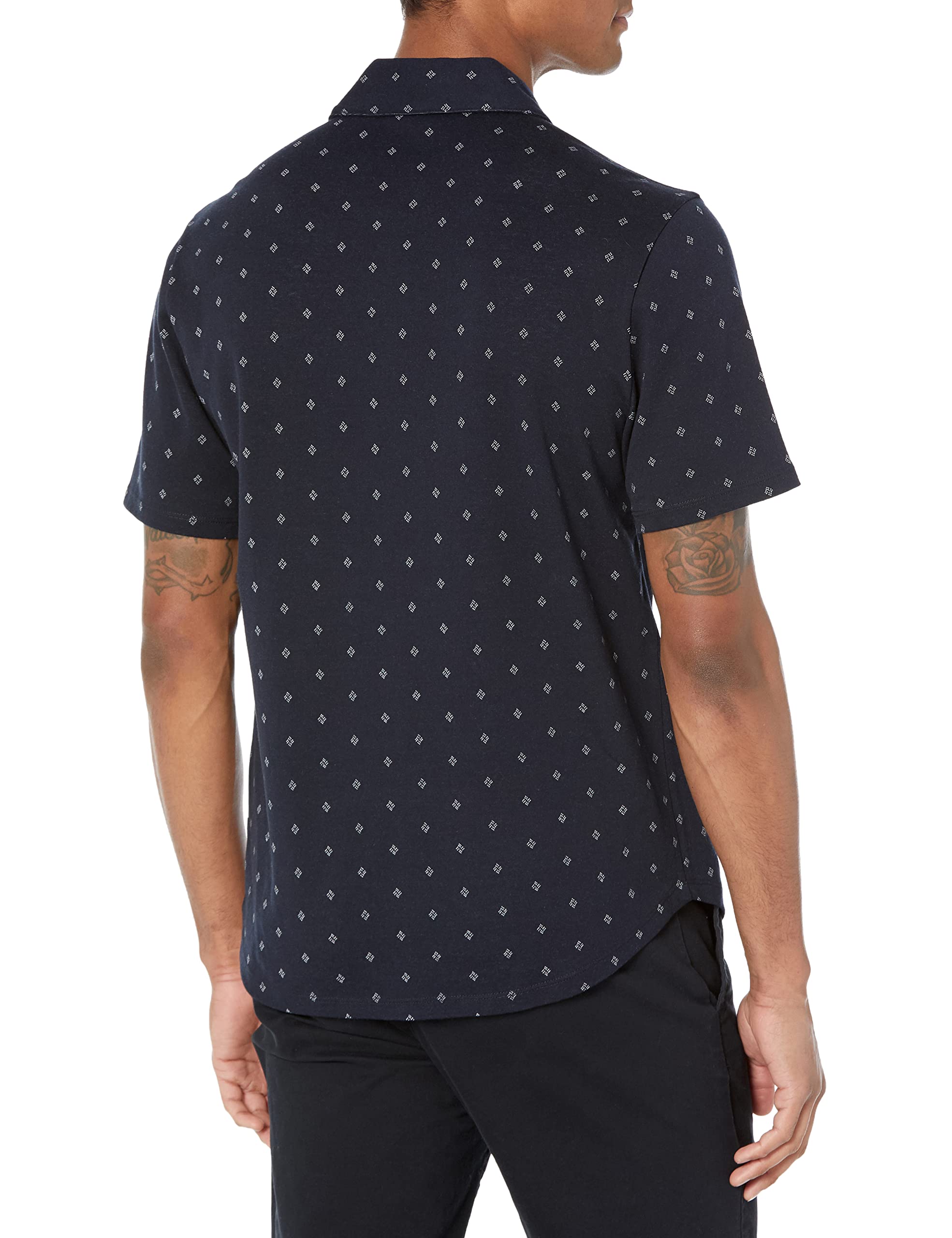 Vince Men's Jacquard Short Sleeve Button Down Shirt - Stylish Casual & Business Wear for Summer Office & Outdoor Events