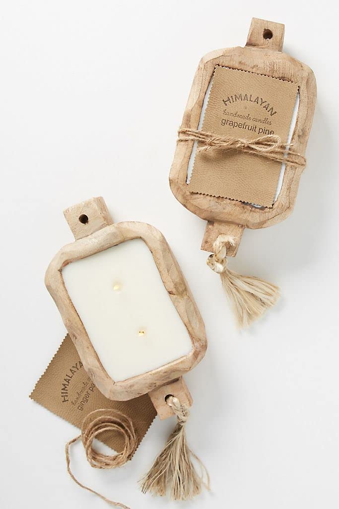 Handmade Driftwood Candles - Natural Grapefruit Pine Scented Soy Wax Candle (24oz) for Home Decor, Wedding Centerpieces & Relaxing Aromatherapy