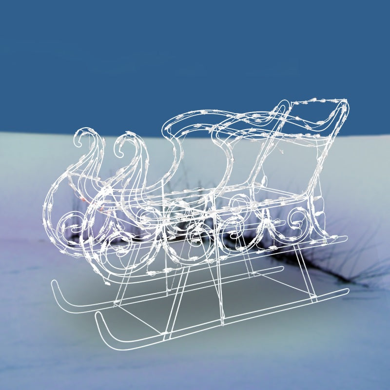 34 Pure White Twinkling C4 LED Classic Sleigh Outdoor Christmas Decoration - Perfect for Holiday Yard Decor, Garden Display, and Festive Home Lighting