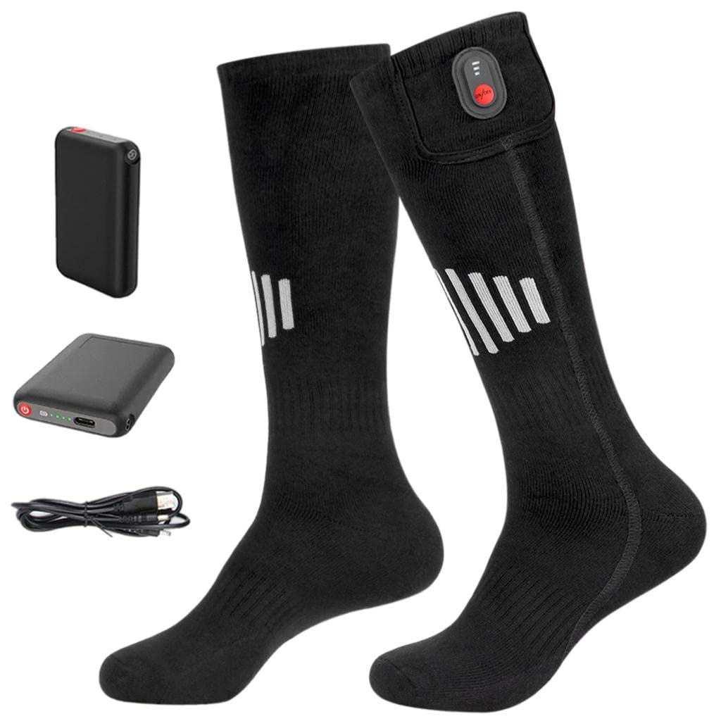 B Baosity Heated Socks - Battery Powered Winter Socks for Hiking, Camping, Motorcycle Riding & Hunting - Keep Feet Warm in Cold Weather for Outdoor Adventures