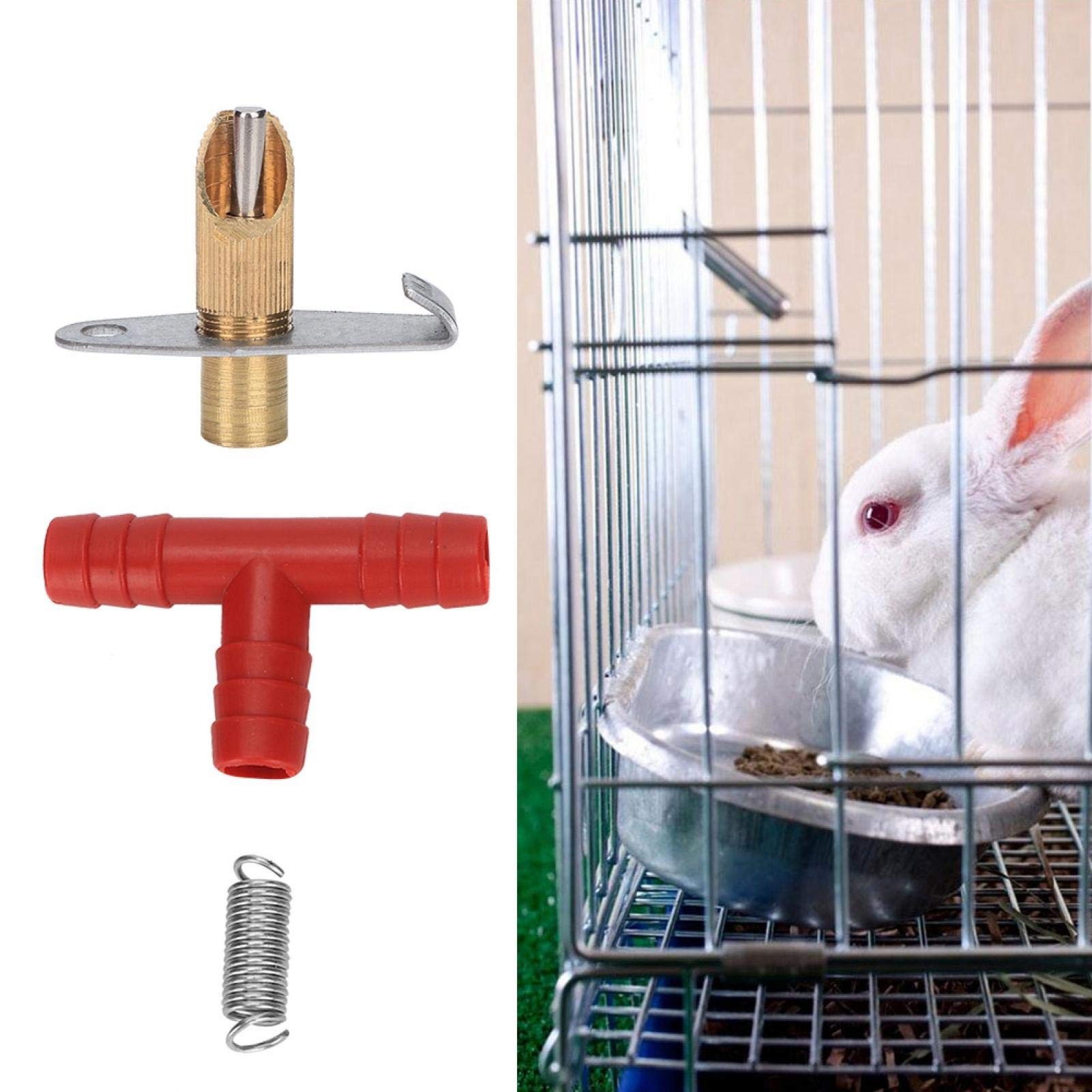 Pssopp 100PCS Automatic Rabbit Water Bottle Nipple Drinker - Small Animal Pet Drinking Fountain Feeder - Easy to Use Water Dispenser for Rabbits, Guinea Pigs, Hamsters - Perfect for Cages, Hutches and Pet Homes
