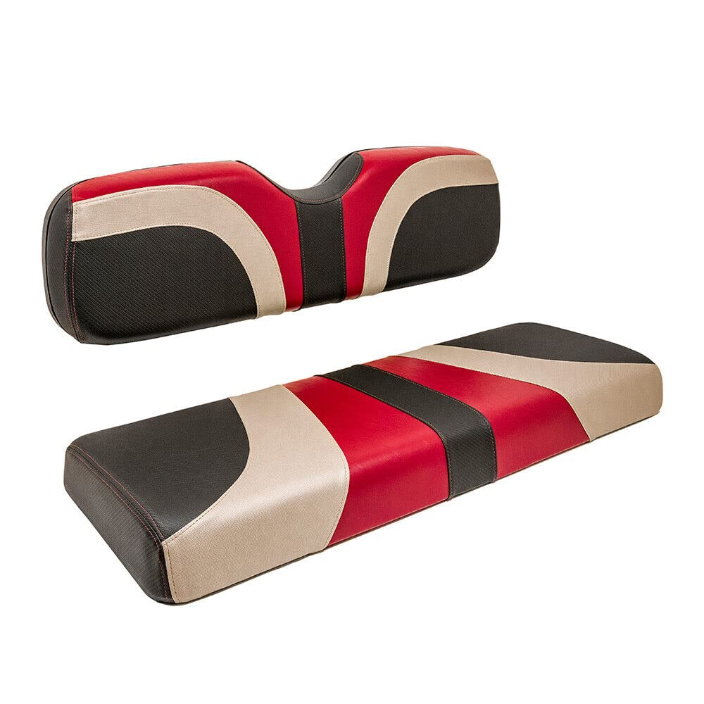 Premium Red Dot Blade Front Seat Covers for Club Car DS Golf Carts (2000-2015 Models) - One-Piece Seat Back Design - Durable & Weather-Resistant for Golfing, Camping & Outdoor Adventures