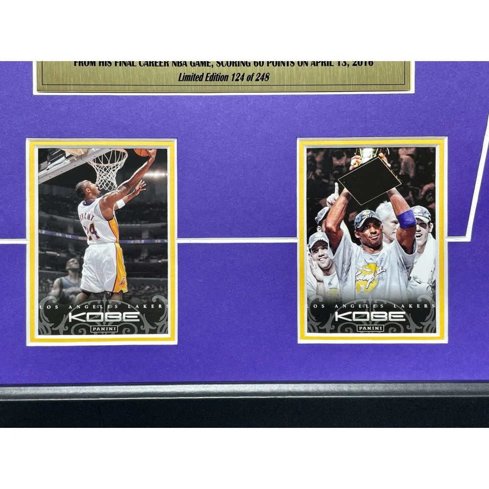 Authentic Kobe Bryant Final Lakers Game Used Confetti & Season Ticket Collage Framed Memorabilia #D/248 - Perfect for Sports Collectors & Lakers Fans Display