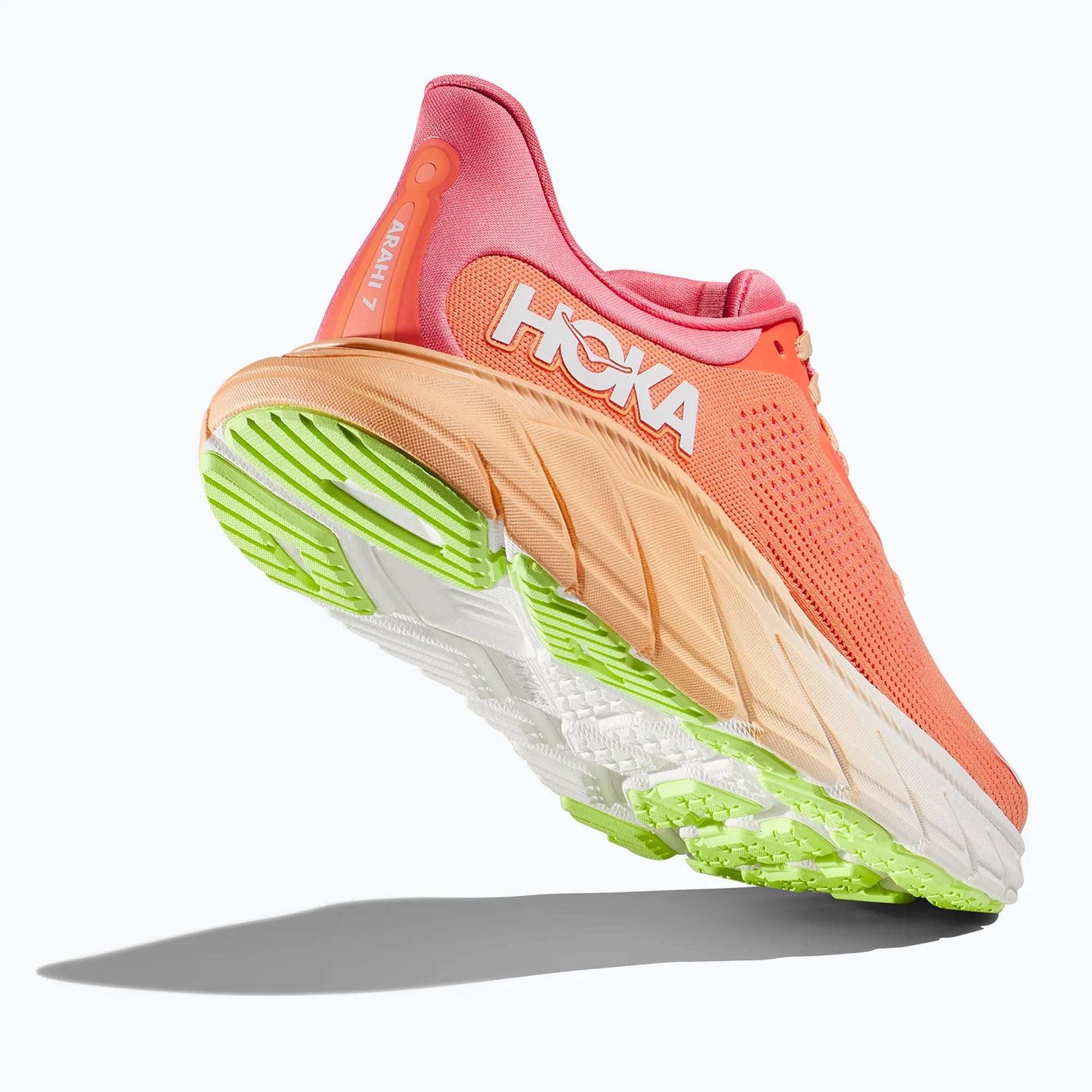 HOKA Women's Arahi 7 Wide Running Shoes - Lightweight Stability Sneakers for Women in Papaya/Coral | Perfect for Road Running, Jogging & Gym Workouts