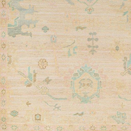 Antalya Beige with Blue Accents Wool Rug - Handmade Turkish Area Rug in Multiple Sizes (5x7, 8x10) - Perfect for Living Room, Bedroom & Home Decor