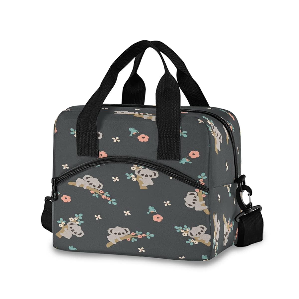 Cute Koala Floral Insulated Lunch Bag - Leakproof Cooler Tote for Office, Work, Picnic & Hiking | Snack Organizer Container for Women & Men