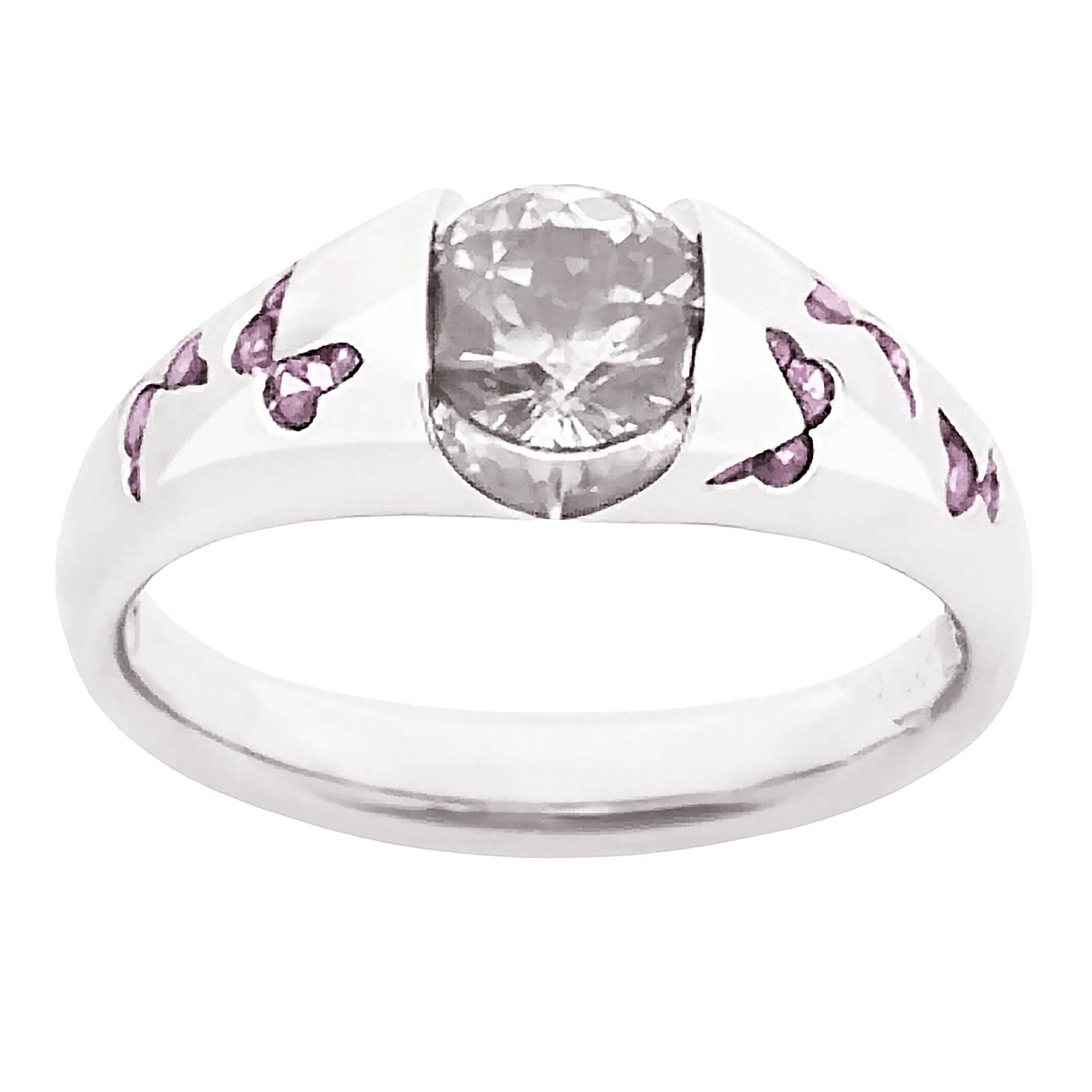 Butterfly Pattern Fashion Ring for Women - Alloy Cubic Zirconia Jewelry Accessories - Elegant Finger Band for Parties, Dating & Daily Wear