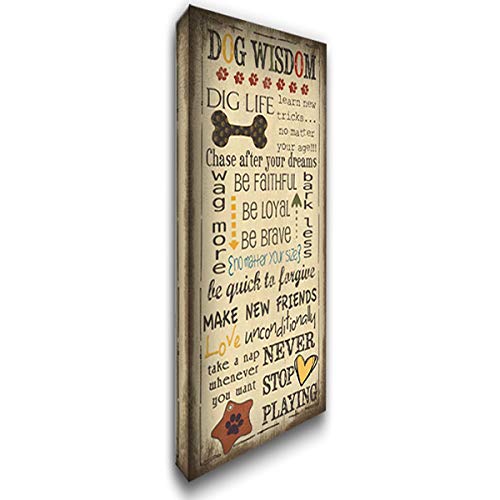 Jo Moulton 11x24 Gallery Wrapped Stretched Canvas Art - Dog Wisdom Painting for Home & Office Decor | Perfect for Living Room, Bedroom, or Office Wall Art