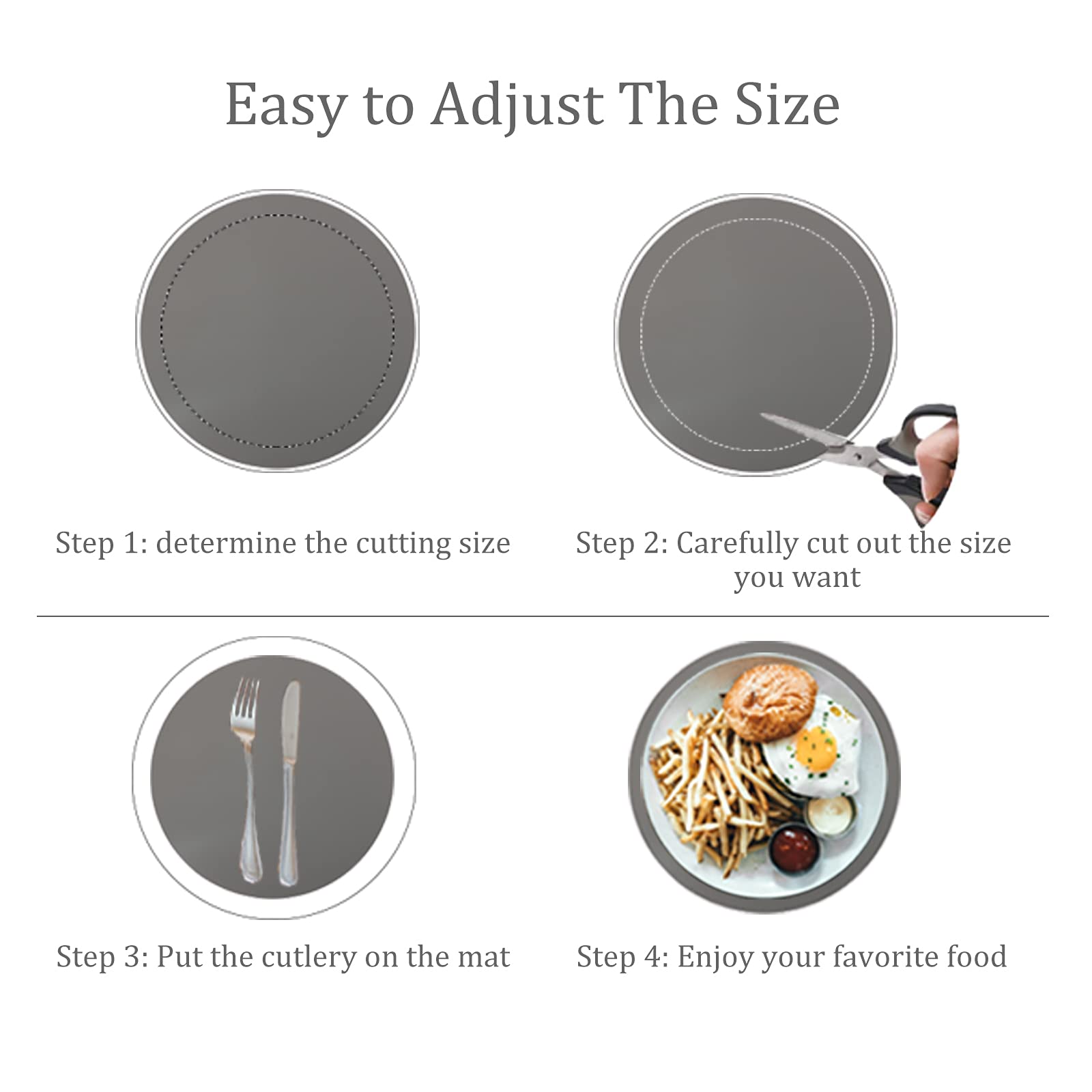 Non-Stick Silicone Baking Mat 12 Inch - Heat Resistant Oven Mat & Microwave Turntable Mat for Kitchen - 2 Pack Gray - Perfect for Baking, Cooking, Roasting & Microwave Use
