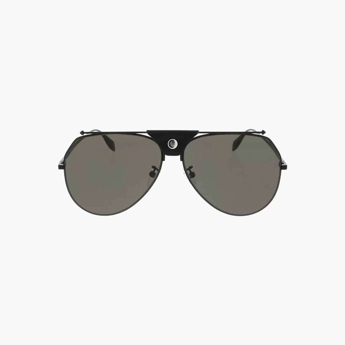 Alexander McQueen Metal Black Sunglasses for Men & Women - Luxury Designer Shades for Fashion & UV Protection | Perfect for Outdoor, Driving, Travel & Everyday Wear