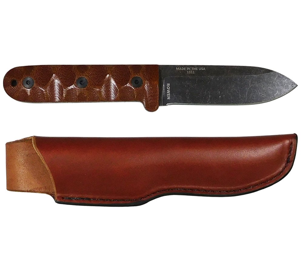 ESEE PR-4 Fixed Blade Survival Knife with Genuine Leather Sheath - Outdoor Camping, Hunting, Bushcraft & Emergency Preparedness Tool