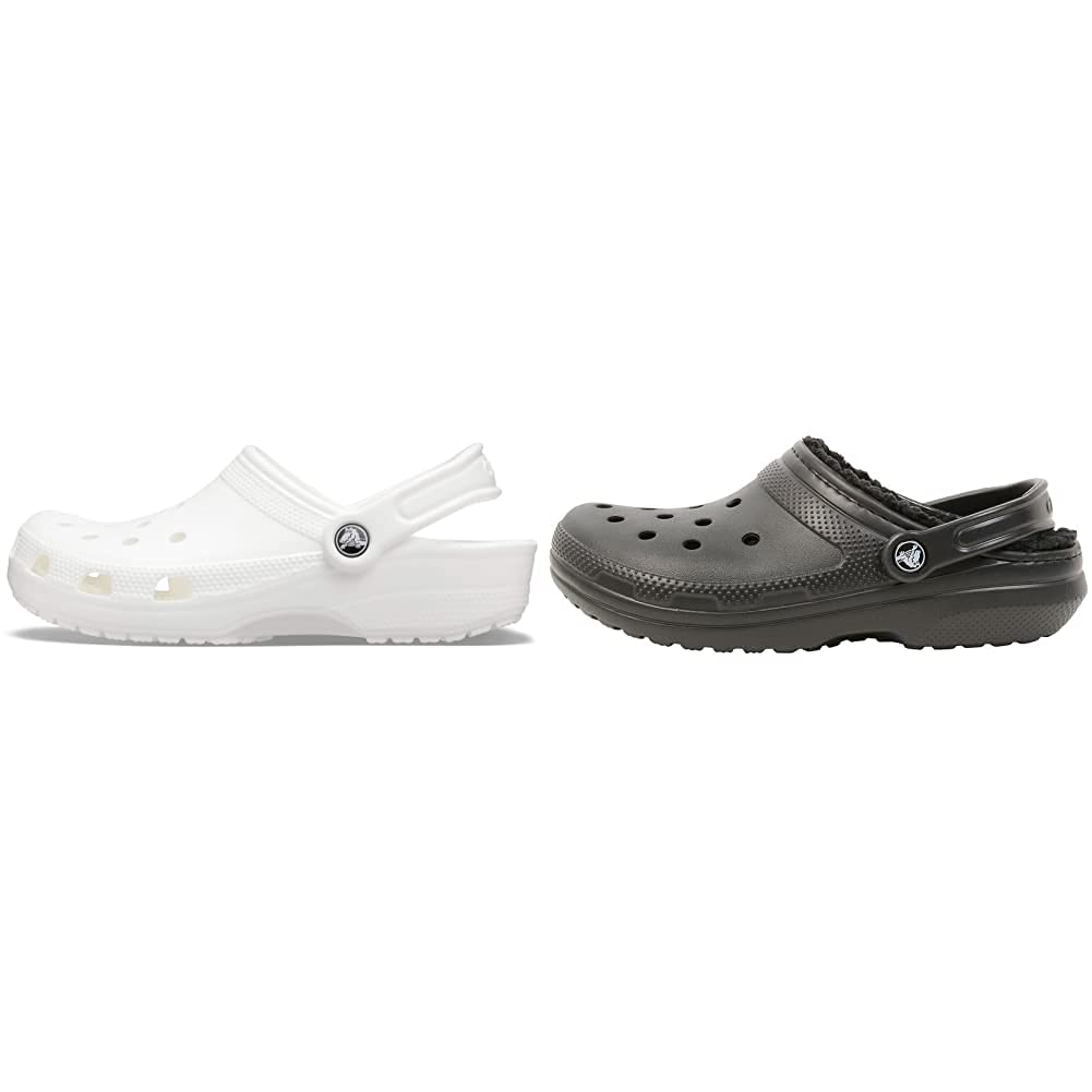 Crocs Classic Clogs & Lined Clogs 2-Pack for Men & Women - Comfortable Slip-On Shoes for Home, Garden, and Outdoor Activities