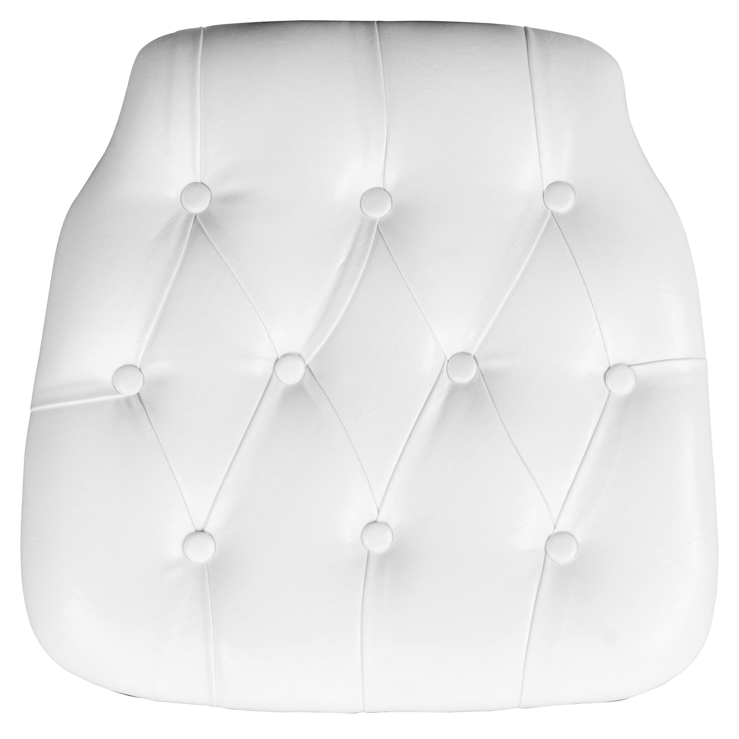 Flash Furniture Louise 20-Pack White Tufted Vinyl Chiavari Chair Cushions - Durable Hard Cushions for Wedding, Banquet & Event Seating