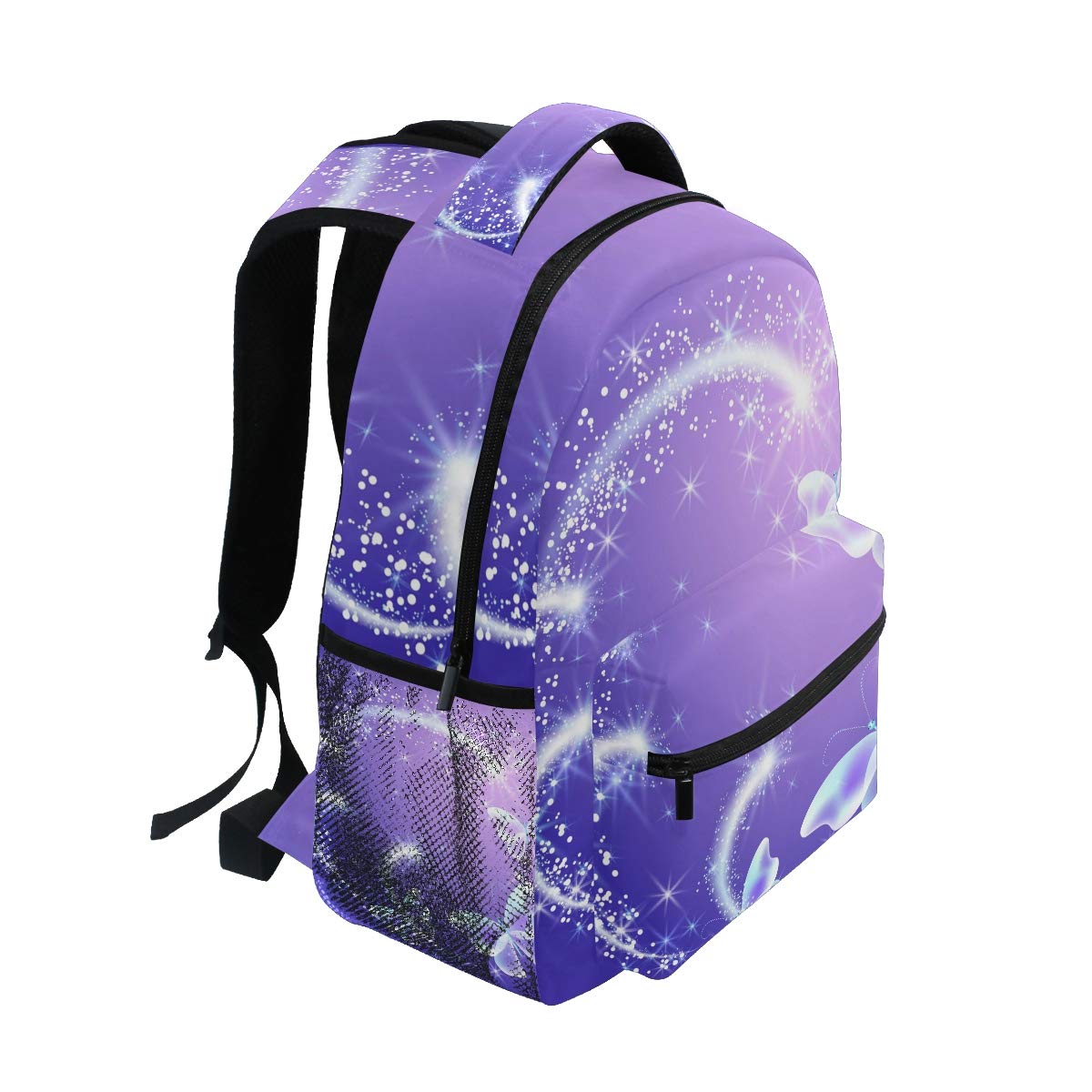 ALAZA Butterfly Print Floral Backpack - Lightweight School Bag for Boys & Girls, Travel Daypack with Shoulder Straps | Perfect for School, College, Hiking & Daily Use