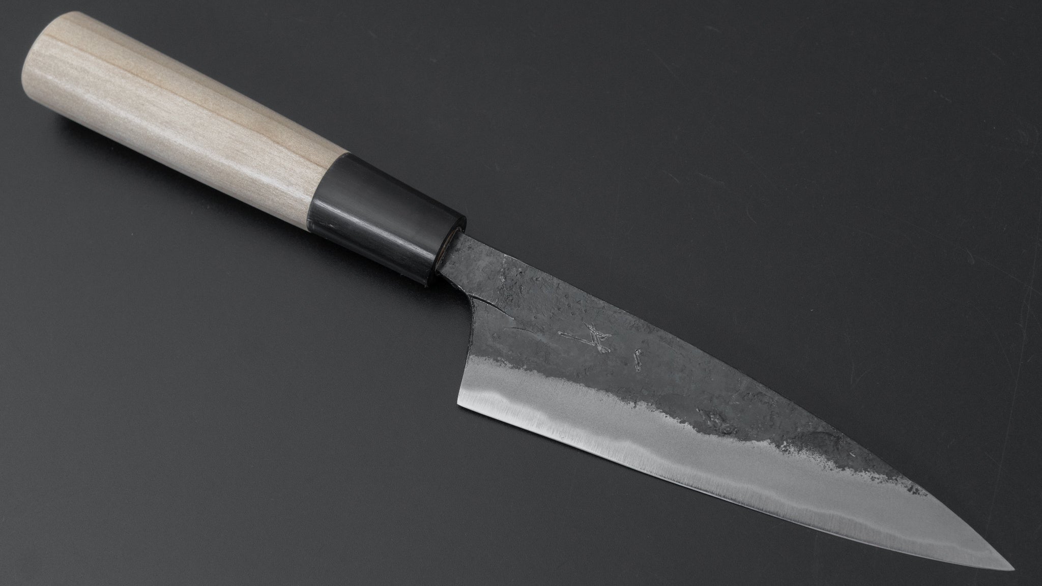Hitohira Tosa Kurouchi Blue #2 Double Bevel Deba Knife 120mm - Japanese Chef Knife with Ho Wood Handle - Perfect for Sushi, Fish Filleting & Asian Cuisine Preparation