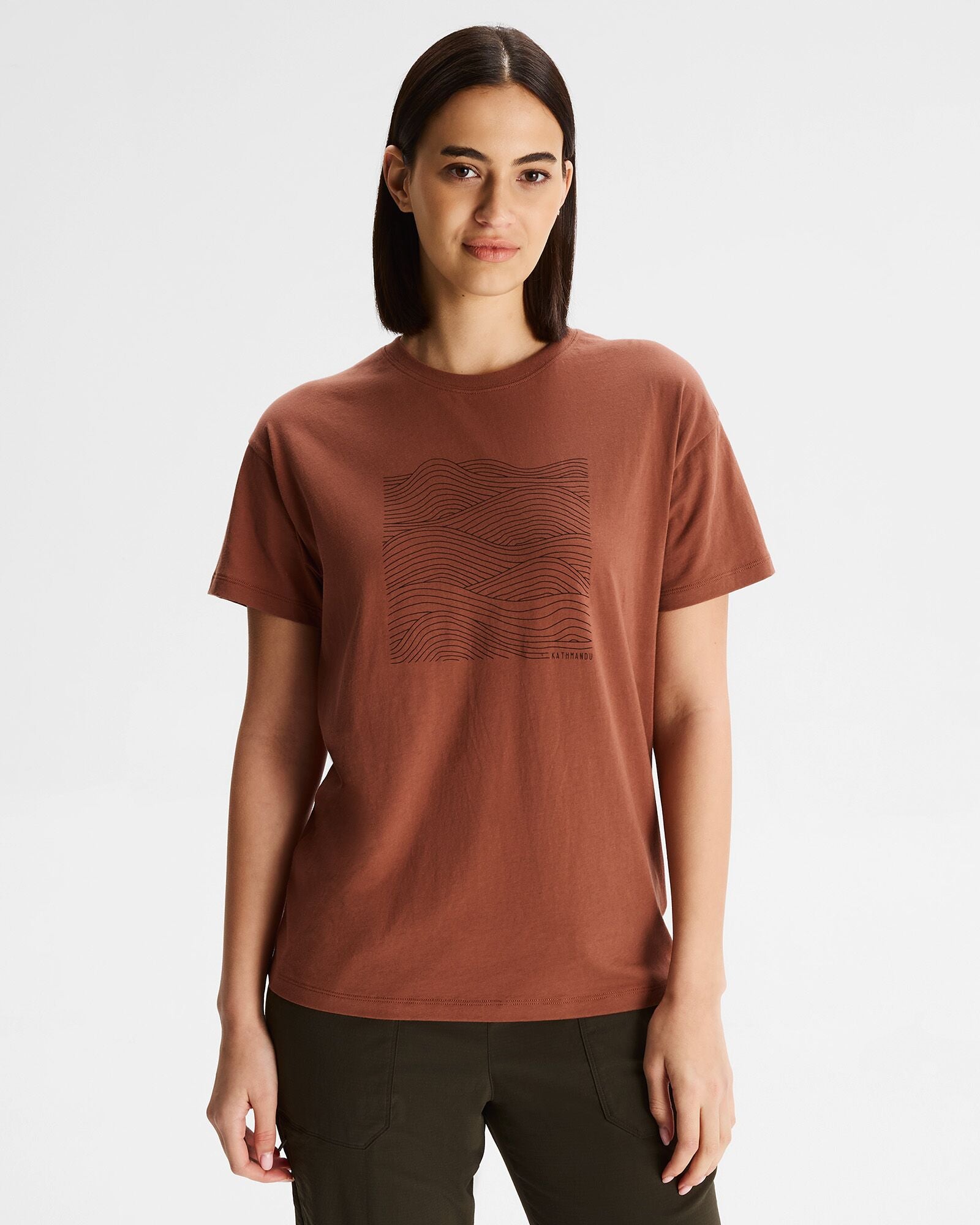 Organic Cotton Women's Ripple T-Shirt - Soft & Breathable Casual Tee for Everyday Wear | Perfect for Outdoors, Yoga & Relaxation