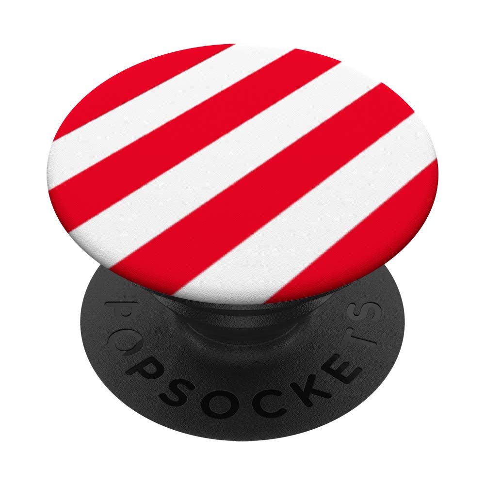 Candy Cane Red and White Striped PopSockets PopGrip: Swappable Phone & Tablet Grip for Secure Hold and Stand, Perfect for Holiday Gifts and Everyday Use
