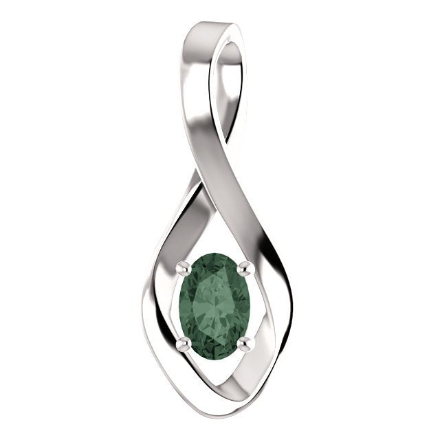 14K Gold 0.60 Carat Oval Lab-Grown Alexandrite Infinity Pendant Necklace for Women - Perfect for Anniversary, Birthday & Valentine's Day Gifts