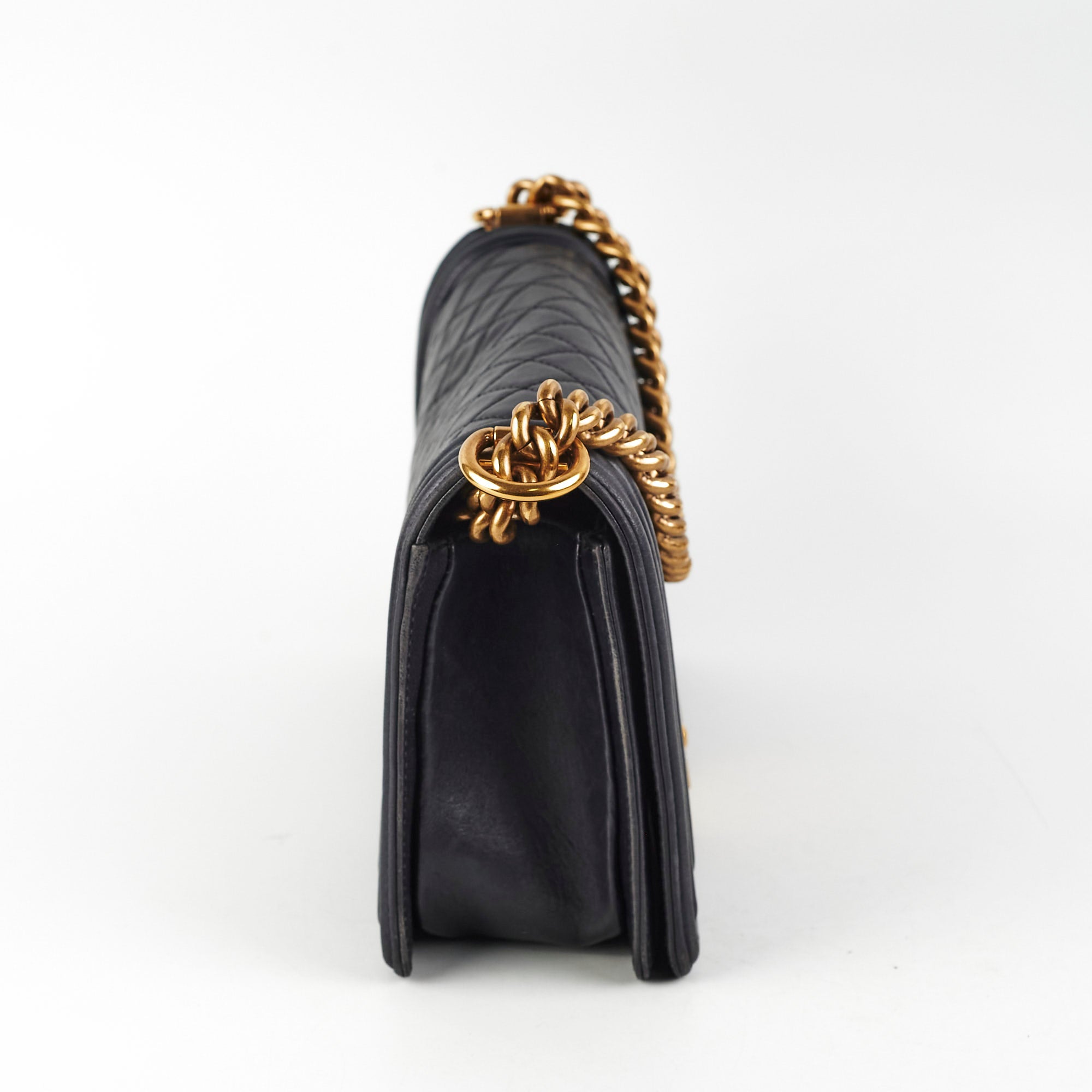 Chanel Old Medium Boy Bag in Navy Blue - Luxury Crossbody Handbag for Women, Perfect for Parties, Dates & Everyday Use