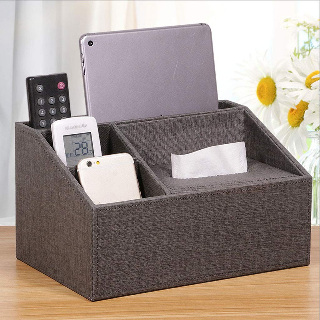 Multi-Functional Leather Desk Organizer - Remote Control Holder, Pen Pencil Storage, Phone Stand & Office Supplies Organizer for Home Office | Perfect for Kitchen Counter, Workspace & Gift Giving