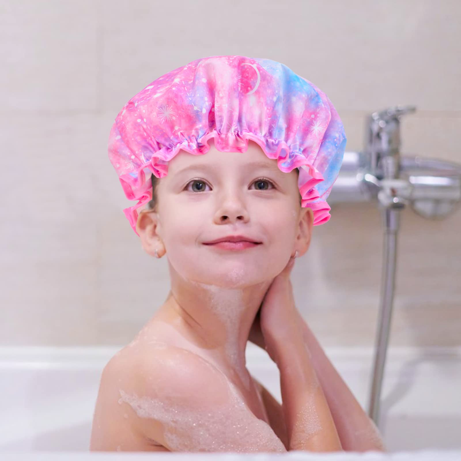 Unicorn Shower Cap for Kids - Adjustable Waterproof Shower Cap for Girls with Long Hair, Cute Rainbow Design for Toddlers & Children - Perfect for Bath Time, Swimming & Hair Protection