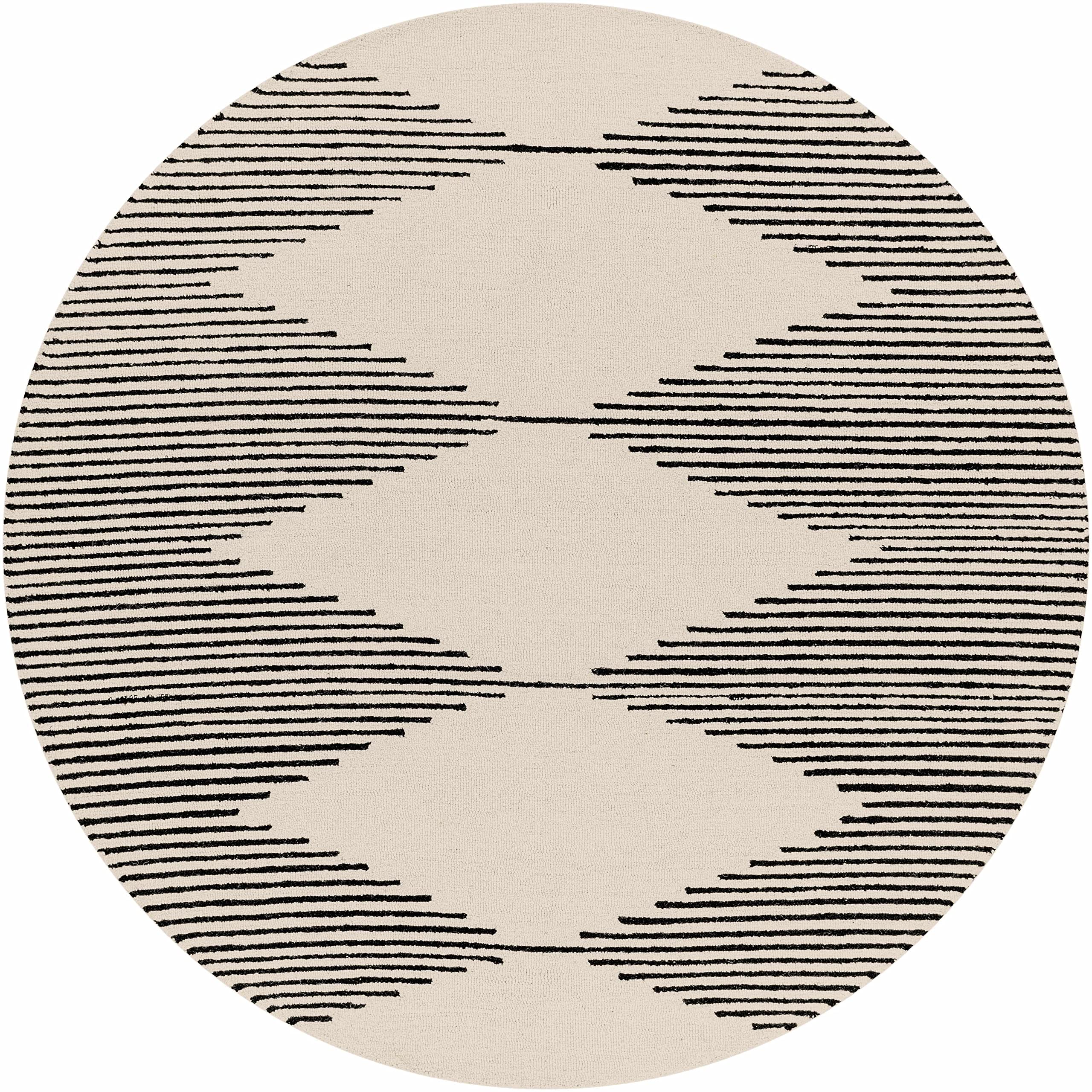 Hauteloom Walkerston Wool Area Rug 6' x 9' - Soft Contemporary Black & Beige Living Room Rug - Non-Slip Bedroom Carpet for Home Decor & Cozy Spaces