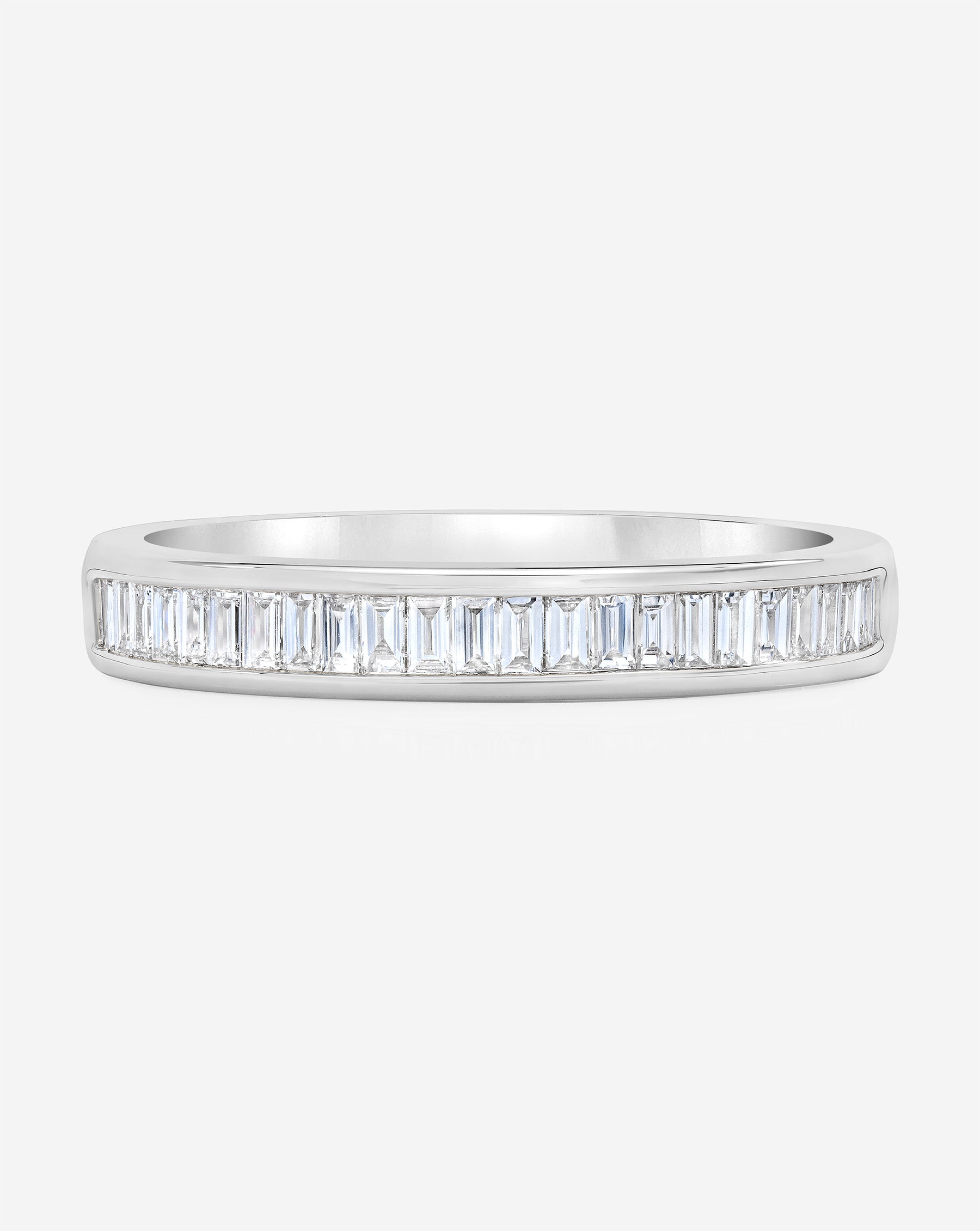 Baguette Diamond Channel Set Half Band Ring - Elegant Wedding, Engagement & Anniversary Jewelry Gift for Women