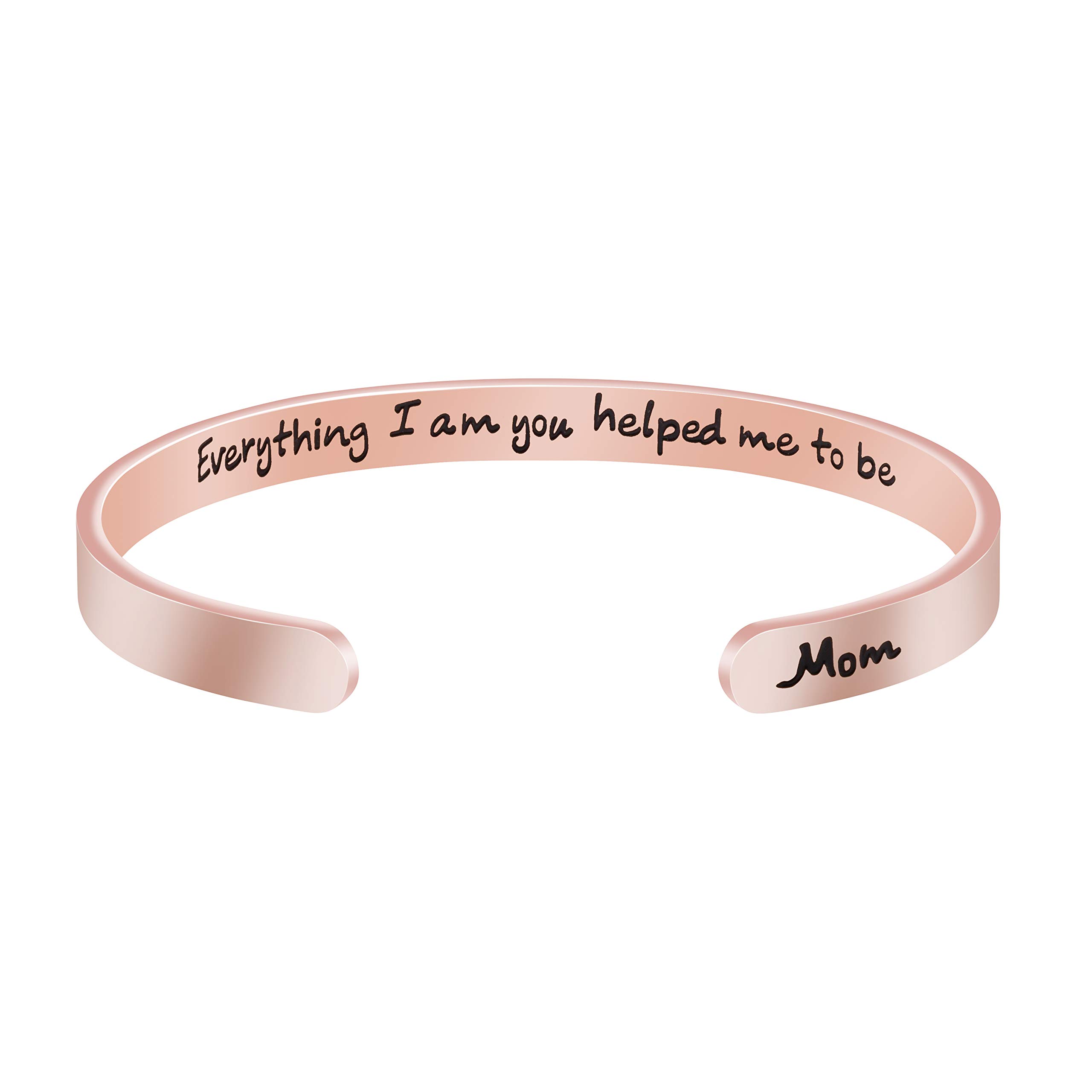 JoycuFF Stainless Steel Cuff Bracelet for Women - Elegant Christmas, Birthday & Thanksgiving Gift for Mom, Mother, Mummy - Meaningful Year Round Present | Perfect for Special Occasions, Mother's Day & Everyday Wear