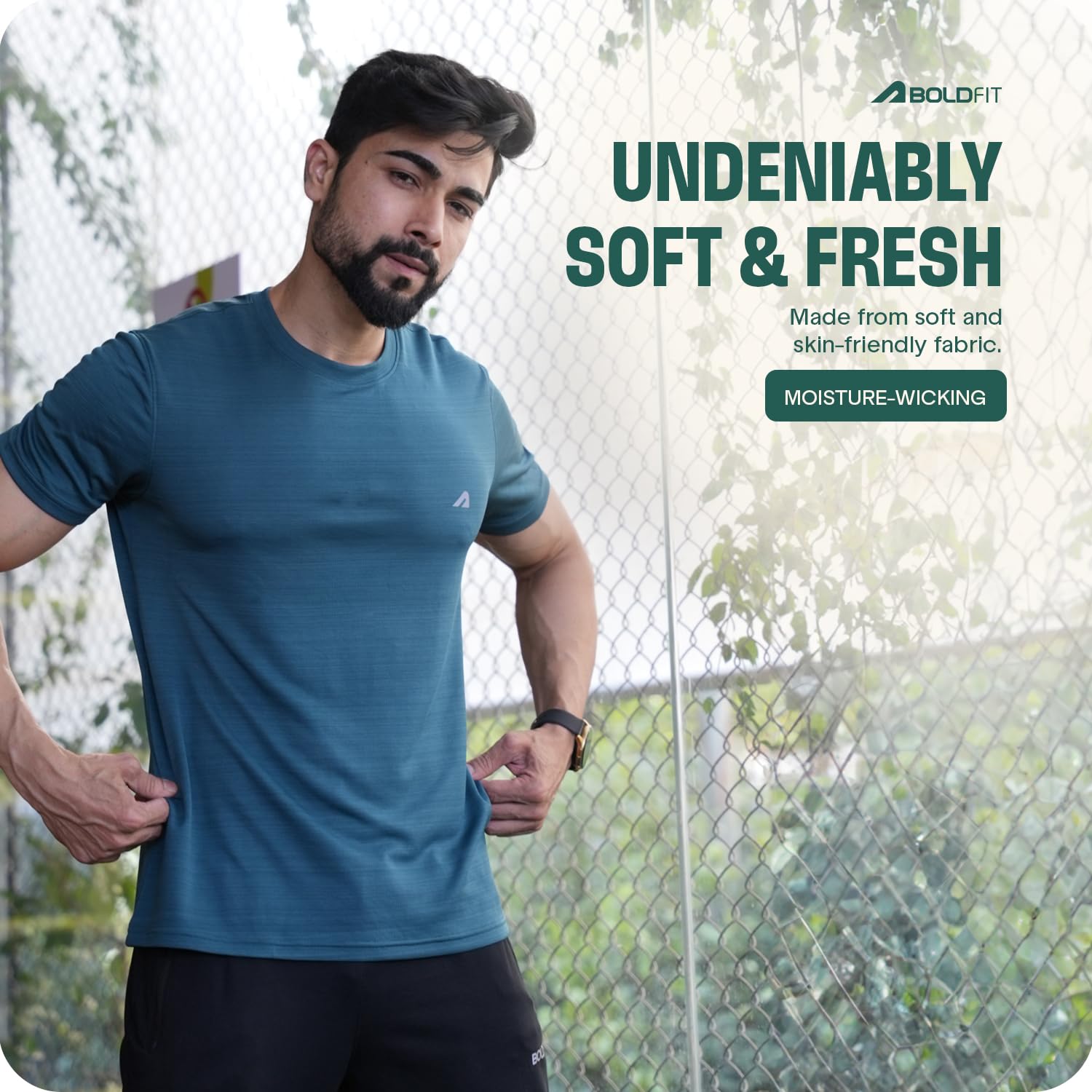 Boldfit Men's Quick Dry Gym T-Shirts - Regular Fit Active Workout Shirts for Running, Training & Casual Wear | Moisture Wicking Performance Tees for Sports & Fitness