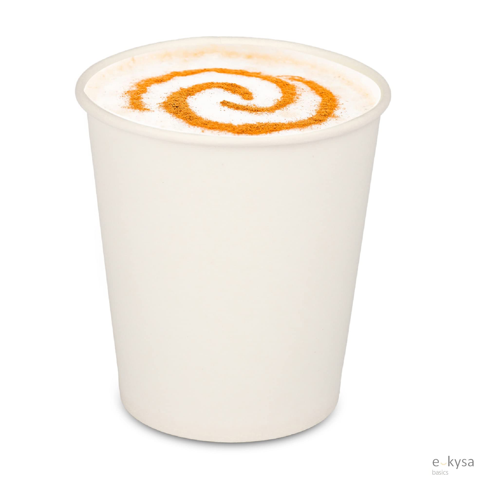 E Kysa Basics 100-Pack Disposable White Paper Tea & Coffee Cups (200ml) - Eco-Friendly Hot Drink Cups for Office, Cafes, and Home Use