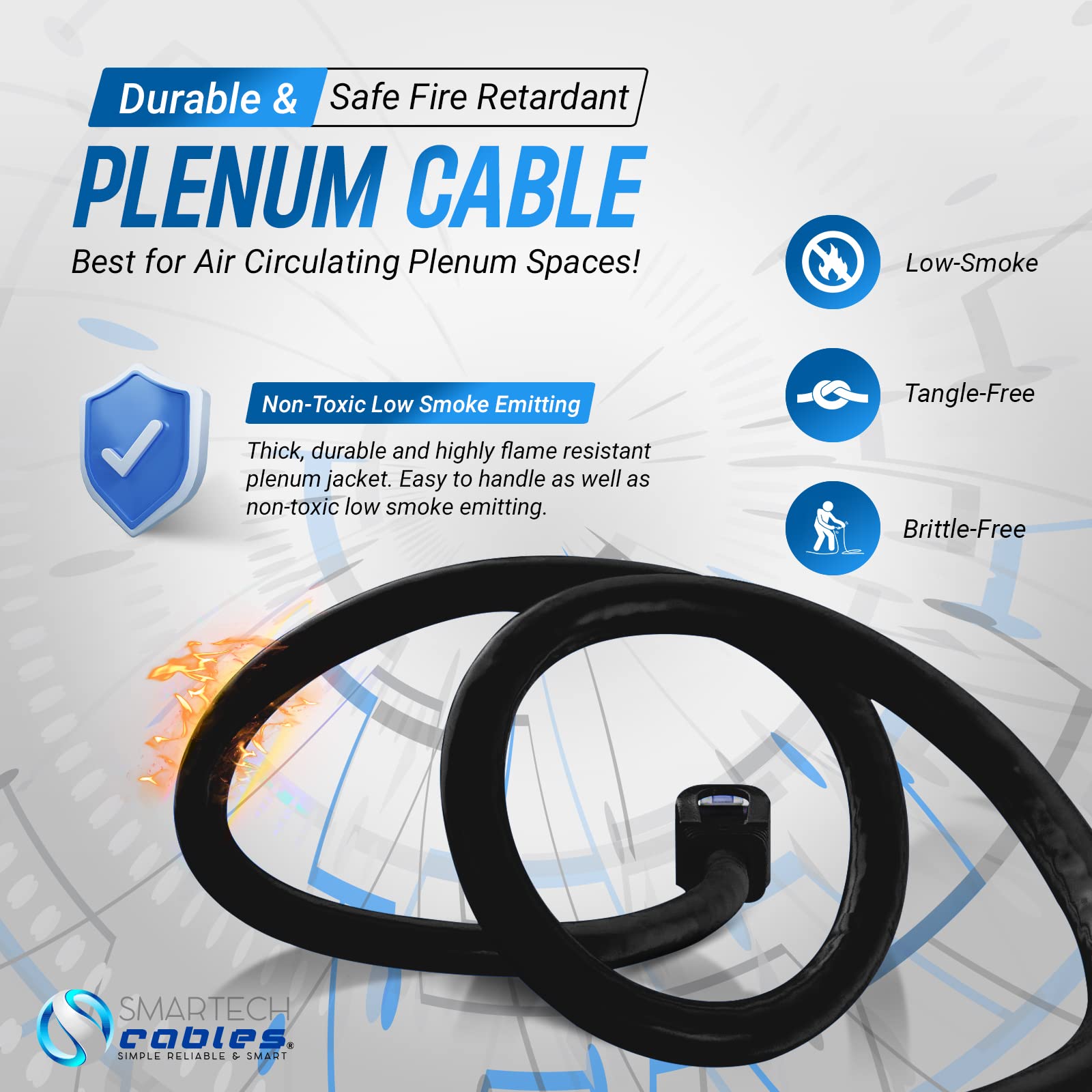 CAT6 Plenum Cable 1000ft (CMP) - 23 AWG 550MHz 4Pair UTP 10GB Ethernet Cable | Bulk Internet Network Cable for High-Speed Stable Performance | Ideal for Office Networking, Data Centers & Home Installations (Black)
